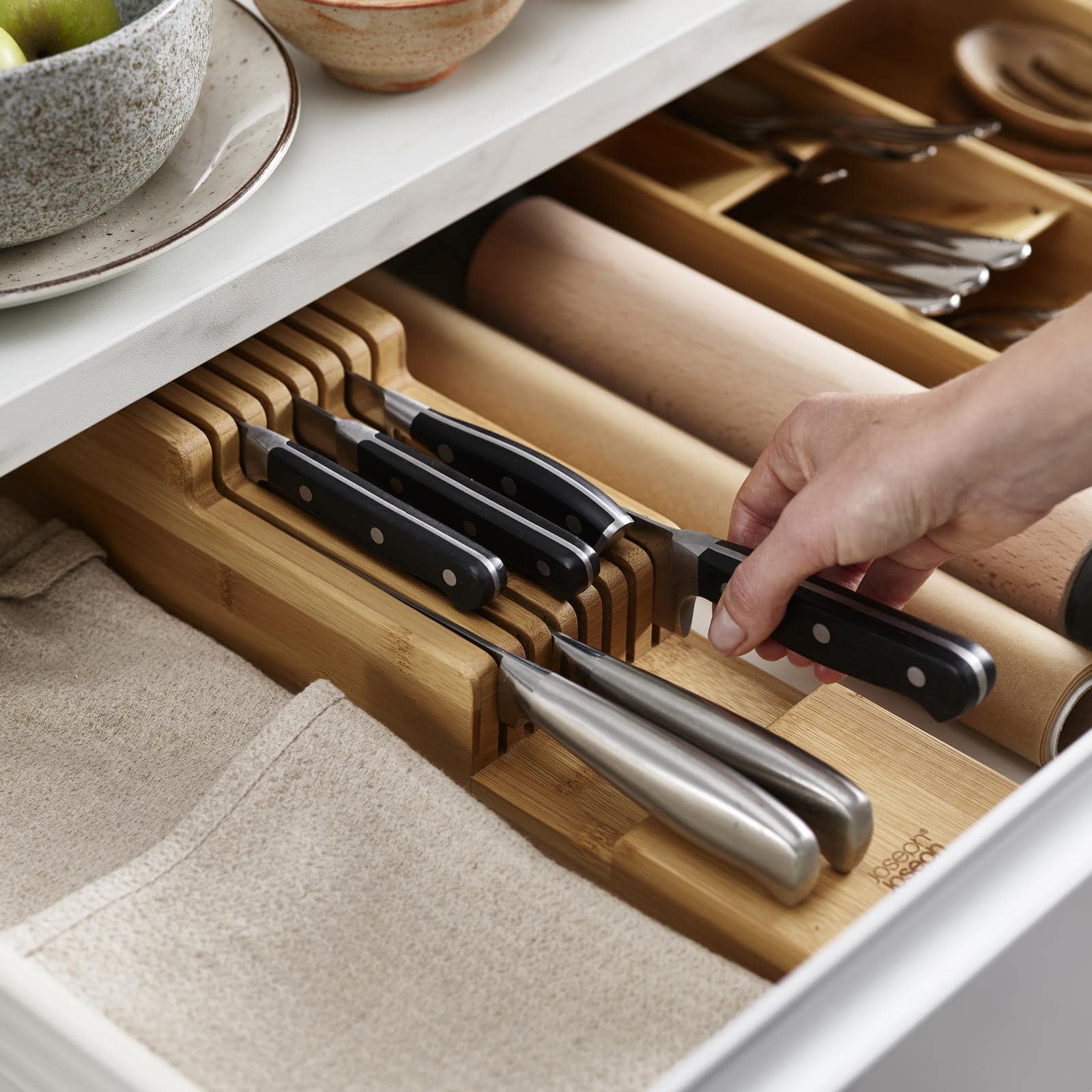 Joseph Joseph DrawerStore Bamboo 2-tier Knife Organizer