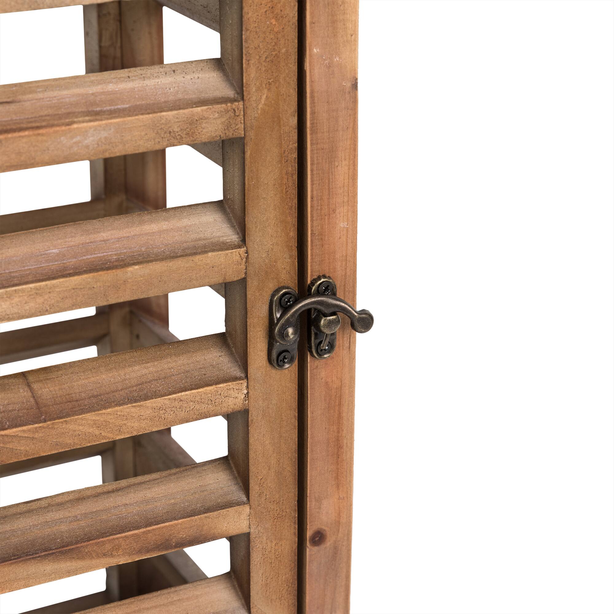 Modern Farmhouse Wooden Shutter Lantern Set, 25.5" & 19"