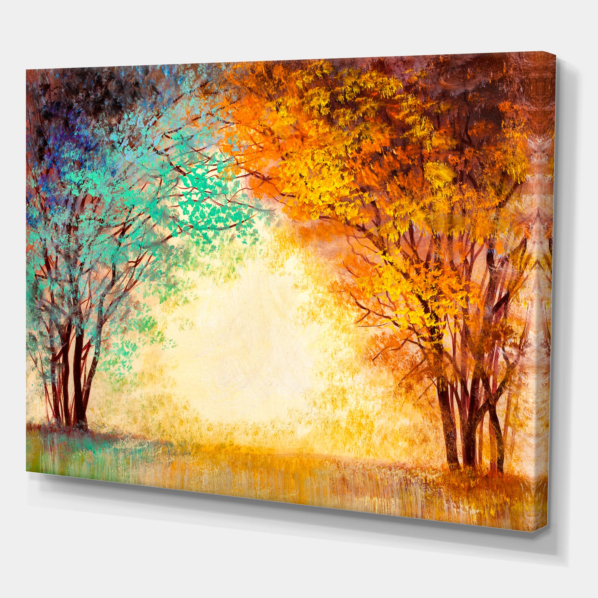 Designart - Alley Through The Park In Autumn Sunset