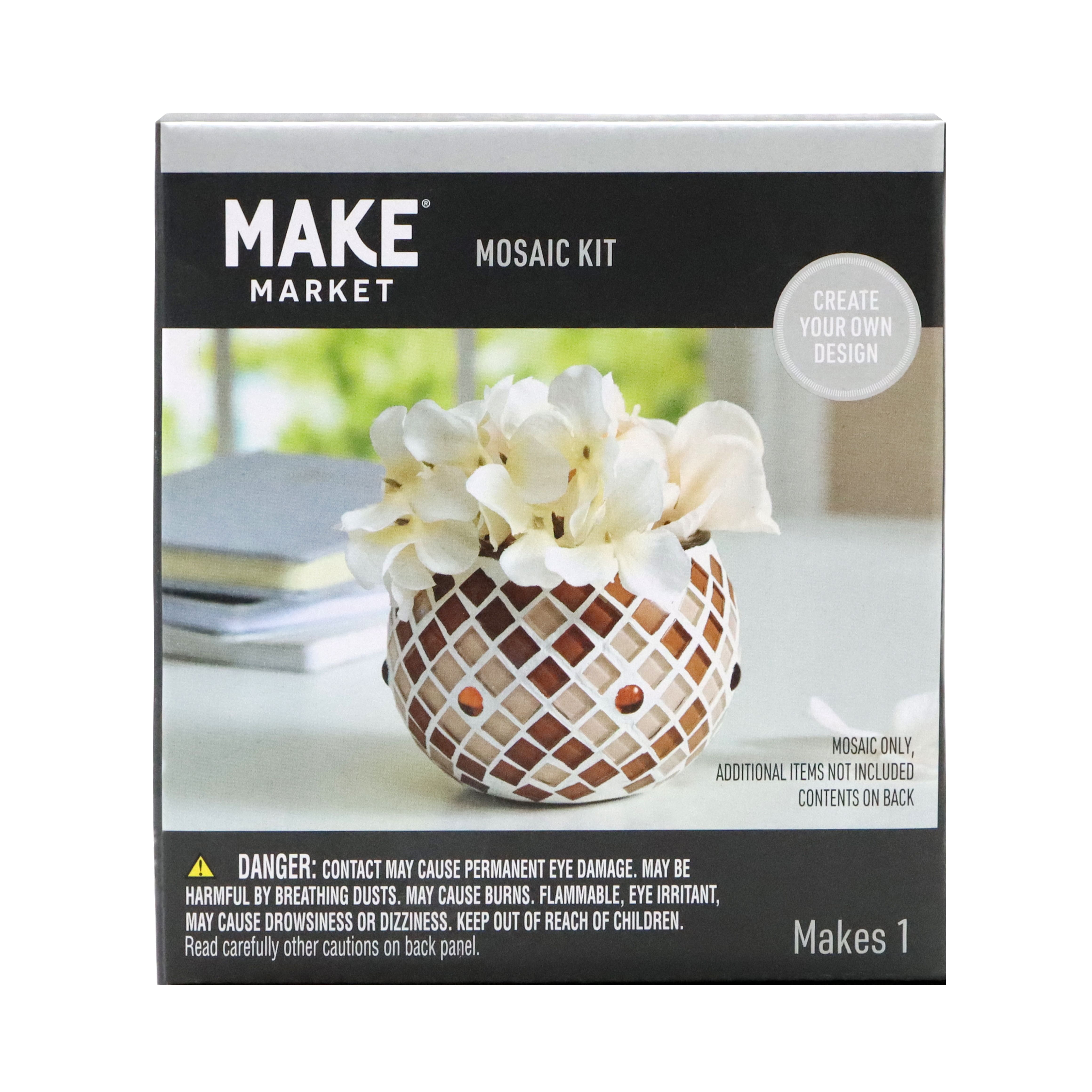 4" Glass Vase Neutral Mosaic Kit by Make Market®