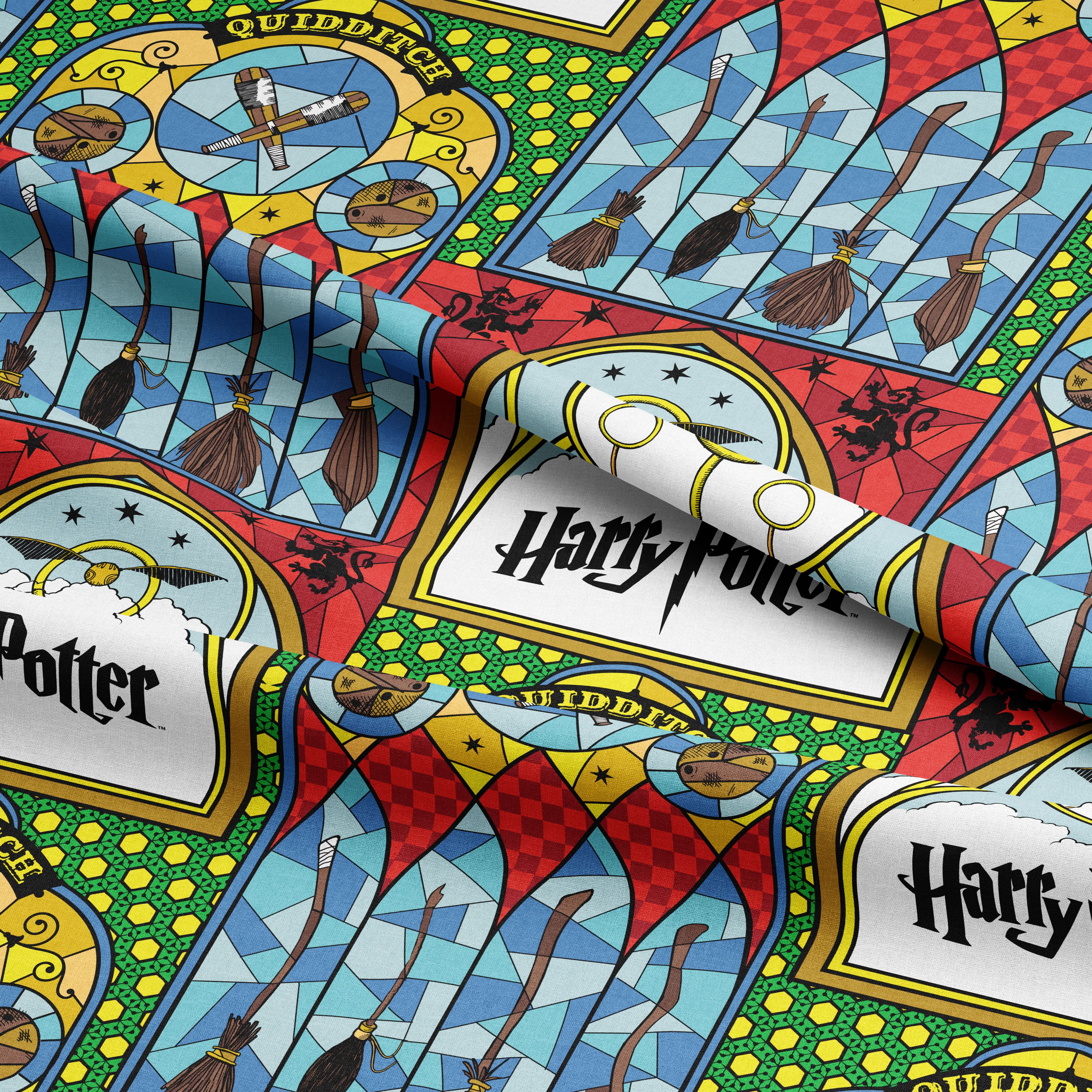 Harry Potter™ Quidditch™ Stained Glass Cotton Fabric