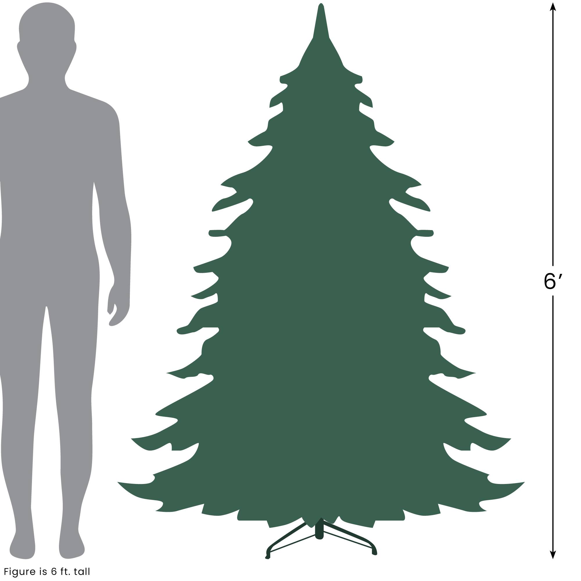 6ft. Pre-Lit Snowy Bristle Pine with Ornaments Artificial Christmas Tree, Clear Lights