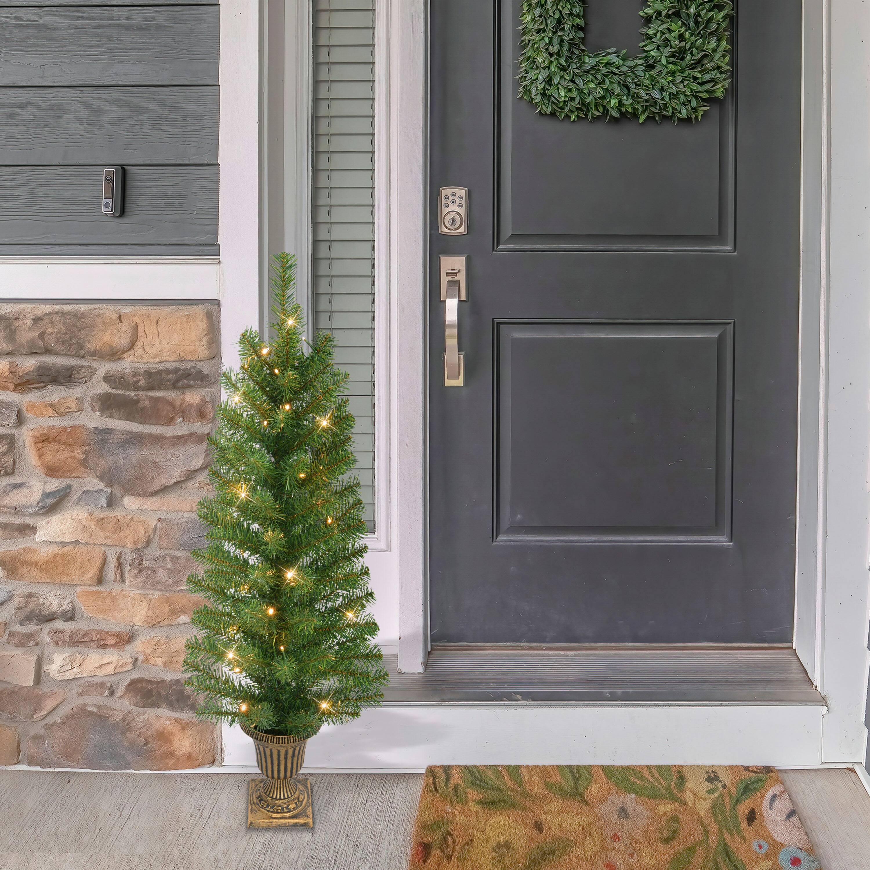 3.5ft. Pre-Lit Battery Operated Potted Artificial Christmas Trees