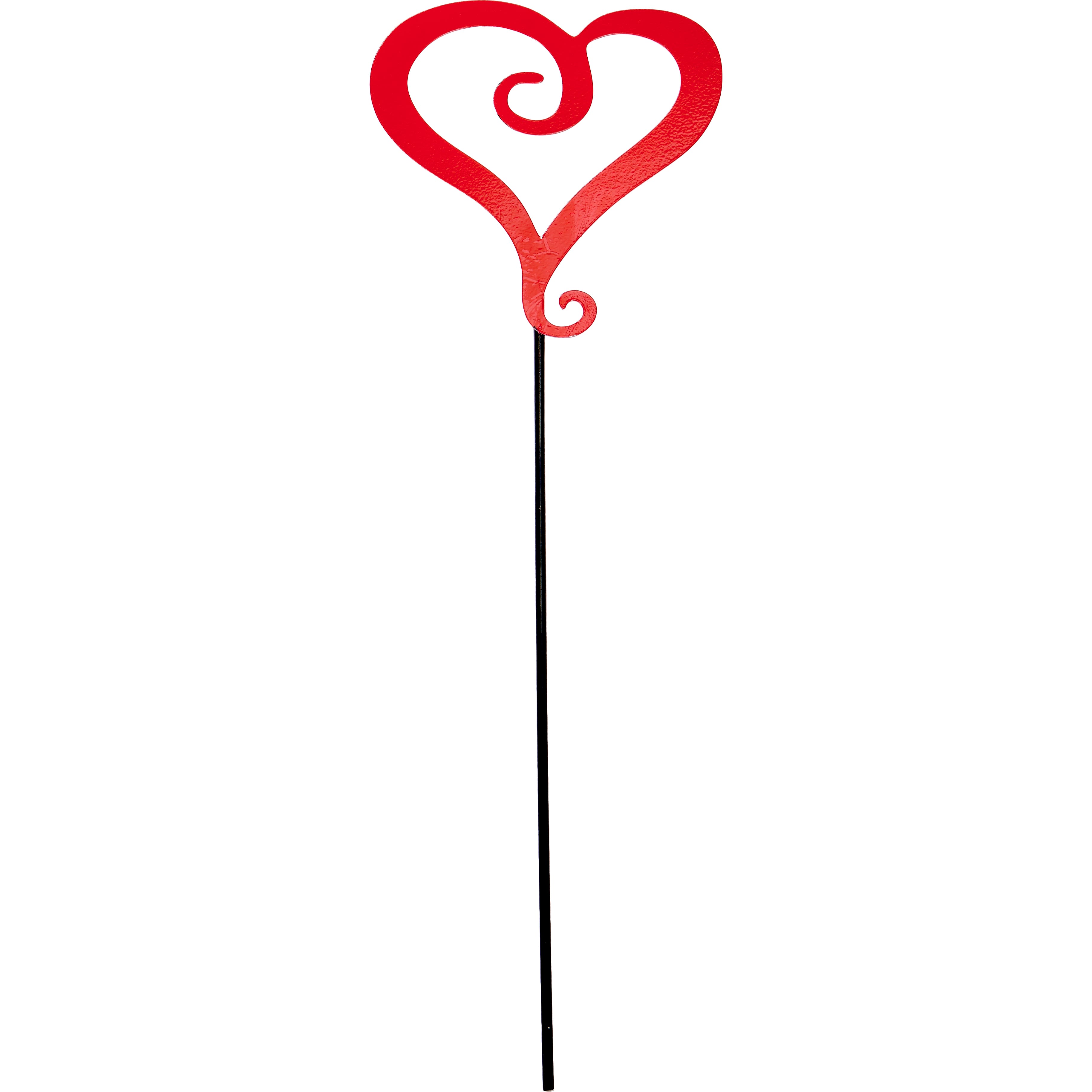 15.5" Red & Black Open Heart Shaped Garden Stake