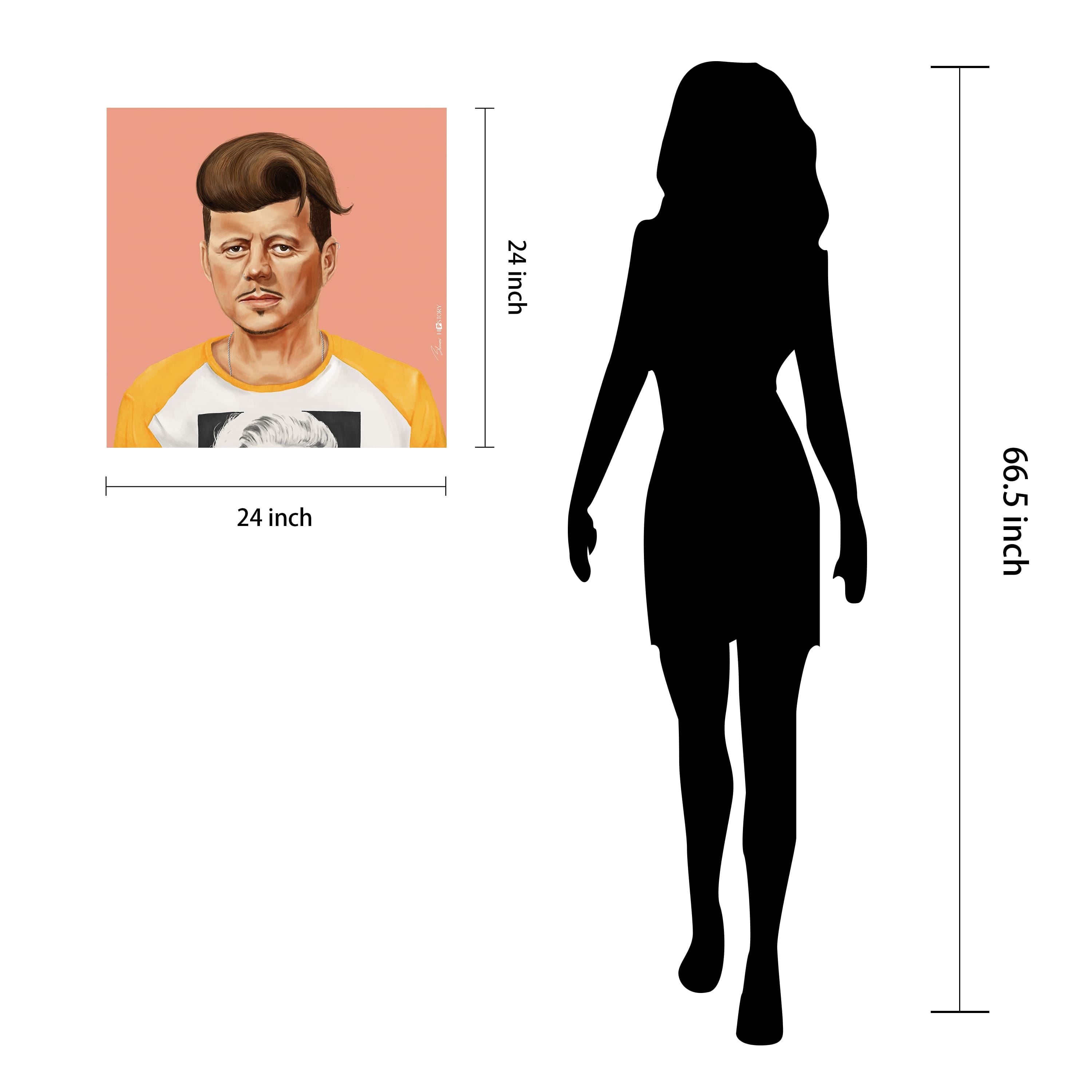 Empire Art Direct Hipstory™ 24" x 24" Hip John Kennedy Frameless Free Floating Printed Tempered Glass Wall Art