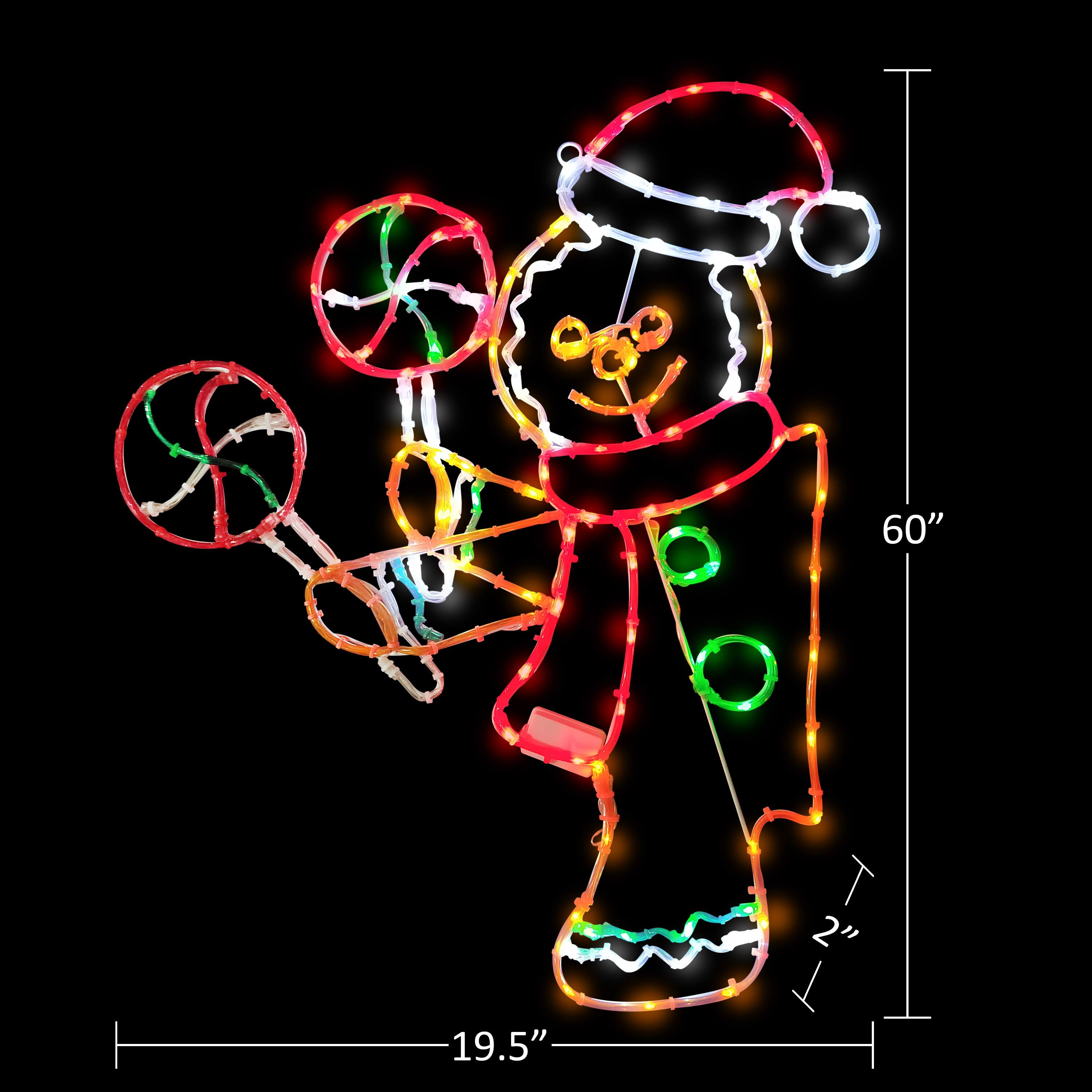 2ft. Pre-Lit Gingerbread Window Decoration