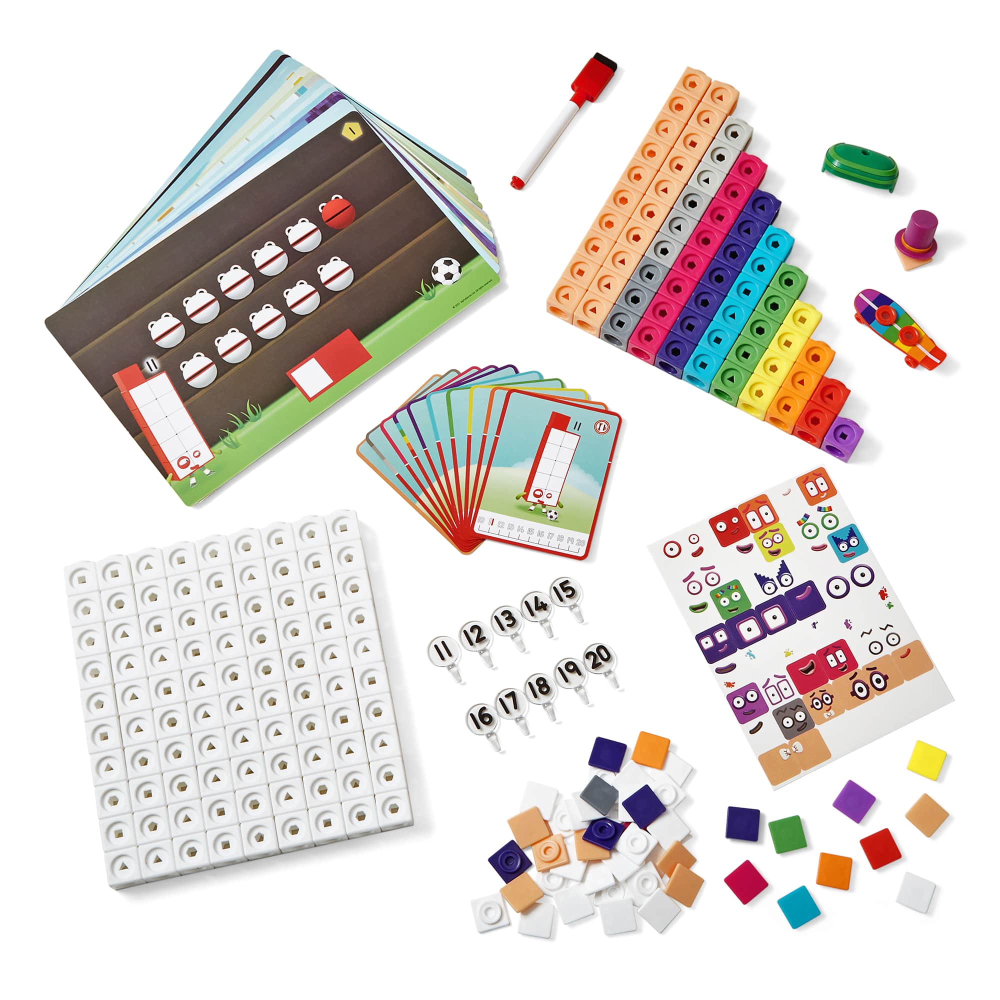 Hand2mind® Numberblocks MathLink® Cubes 11-20 Activity Set