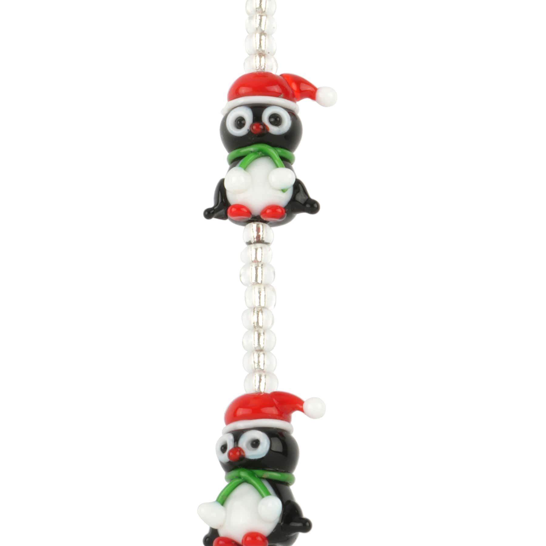 Multicolour Lampwork Glass Christmas Penguin Beads, 19mm by Bead Landing™