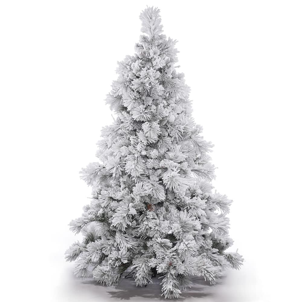 4.5ft. Unlit Flocked Alberta Pine with Pinecones Artificial Christmas Tree