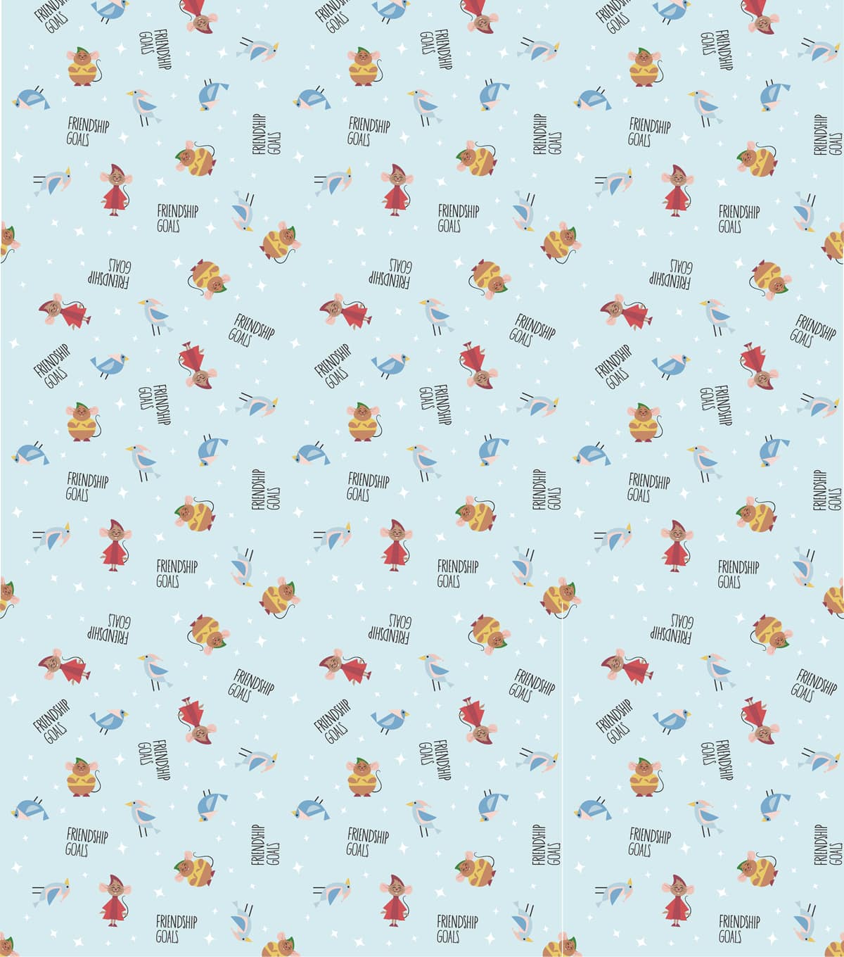 Disney® Princess Cinderella Mice Friendship Goals Cotton Fabric