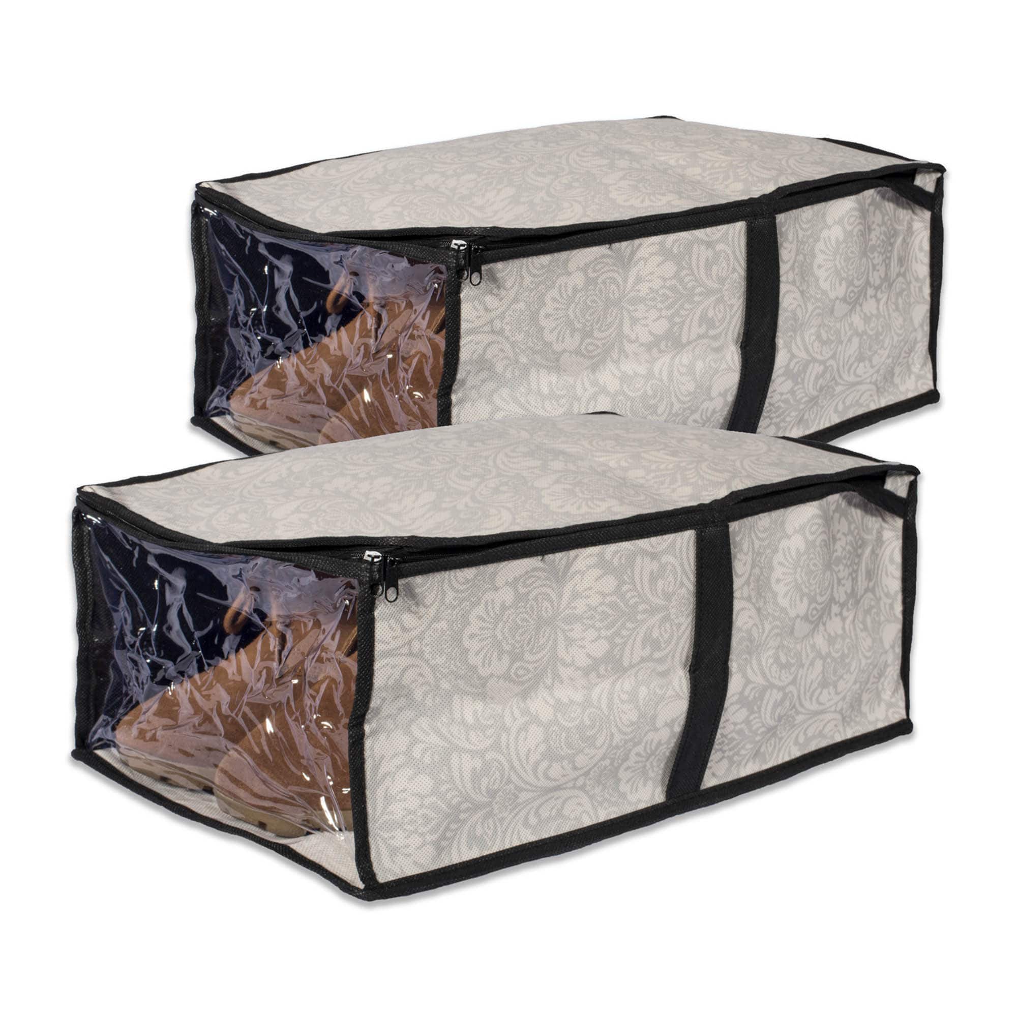 DII® Damask Under-The-Bed Shoes Soft Storage Set, 2ct.