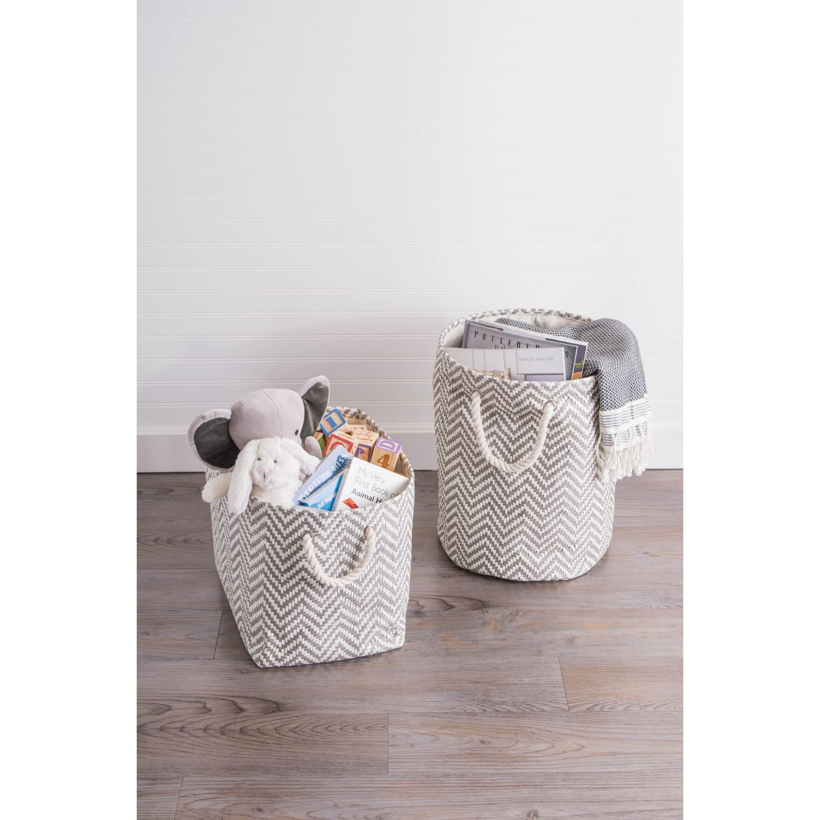 DII® 20" Chevron Print Woven Paper Storage Bin