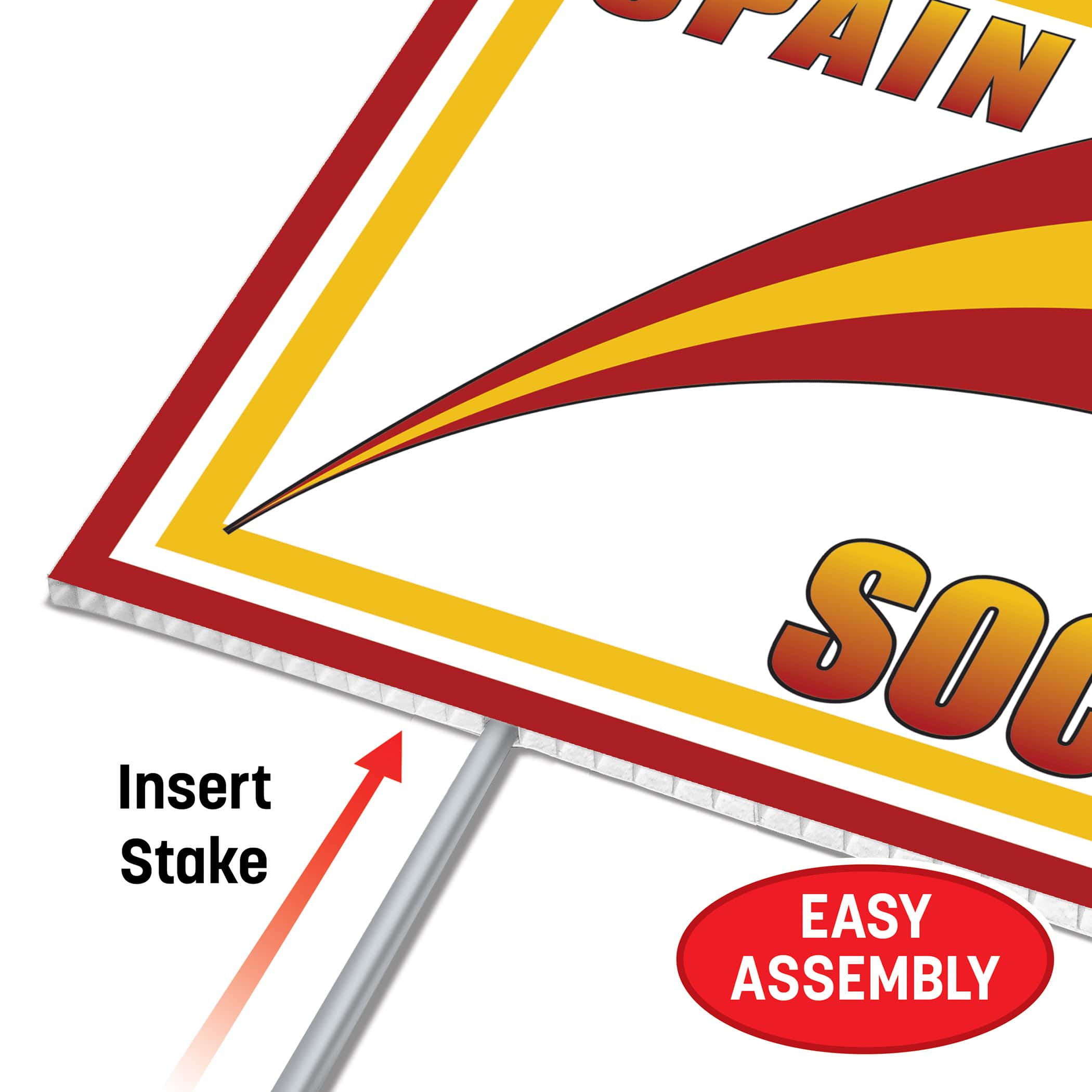 11.5" x 15.5" Spain Soccer Plastic Yard Sign