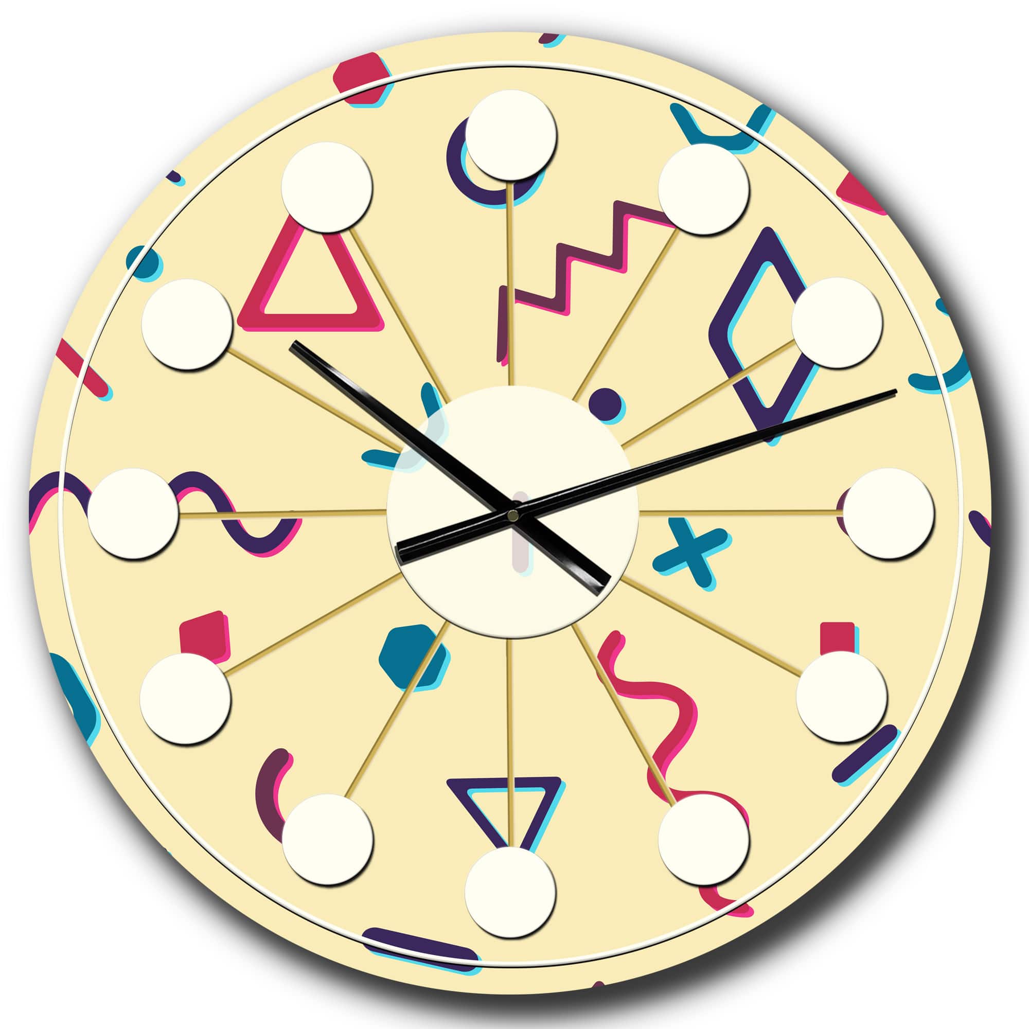 Designart 'Retro Abstract Pattern Design Vi Mid-Century Modern Wall Clock