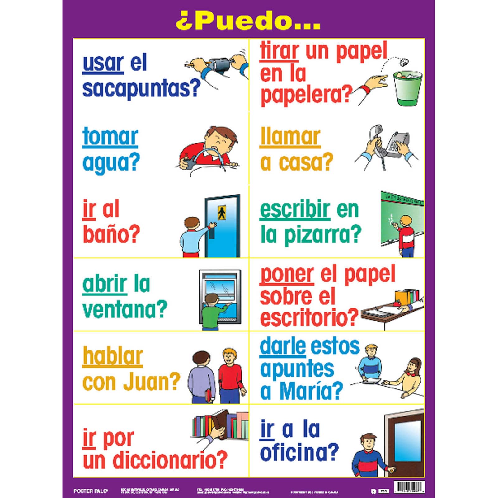 Poster Pals® Spanish Essential Classroom Posters, 7ct.