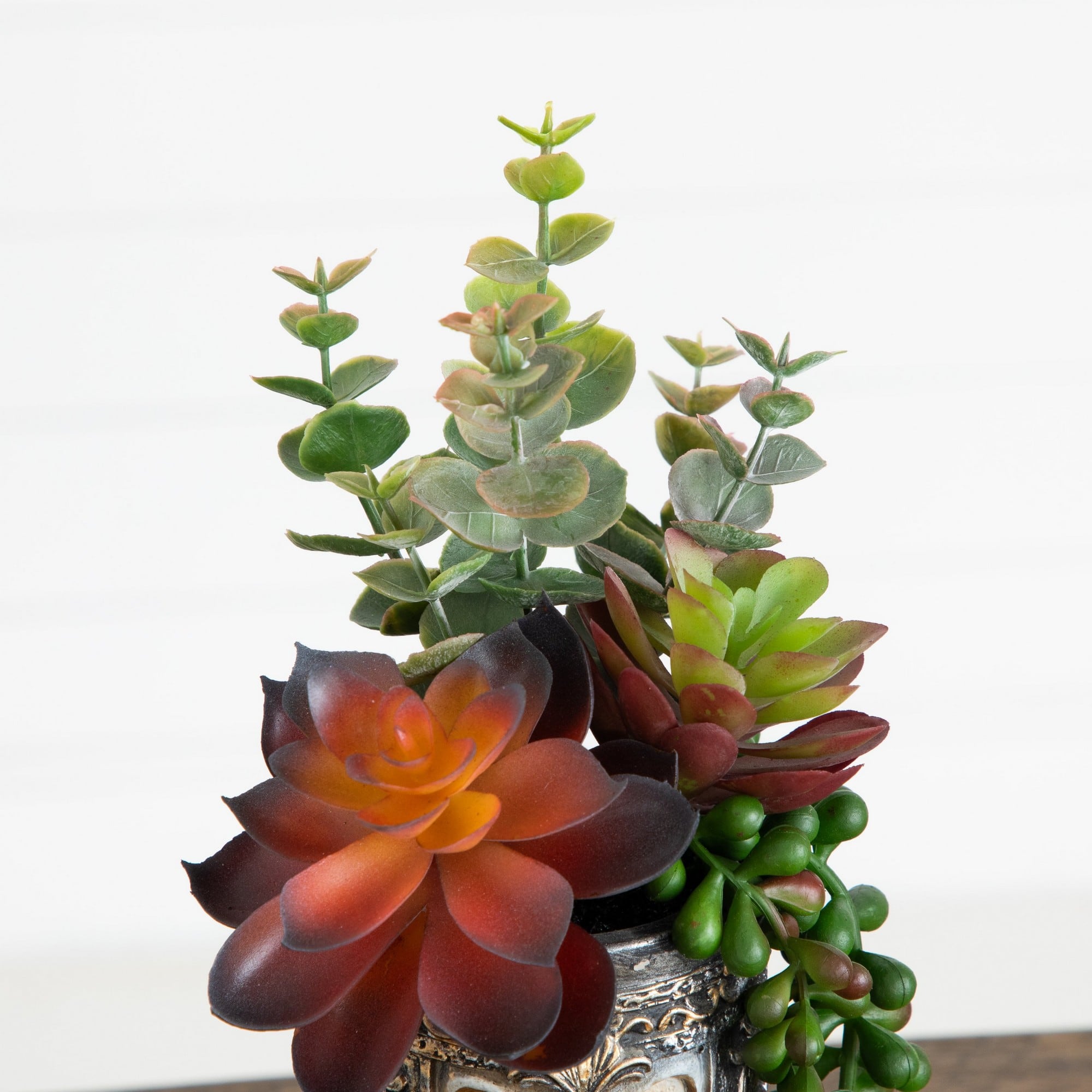 11" Artificial Halloween Succulent Garden in Skull Chalice Planter