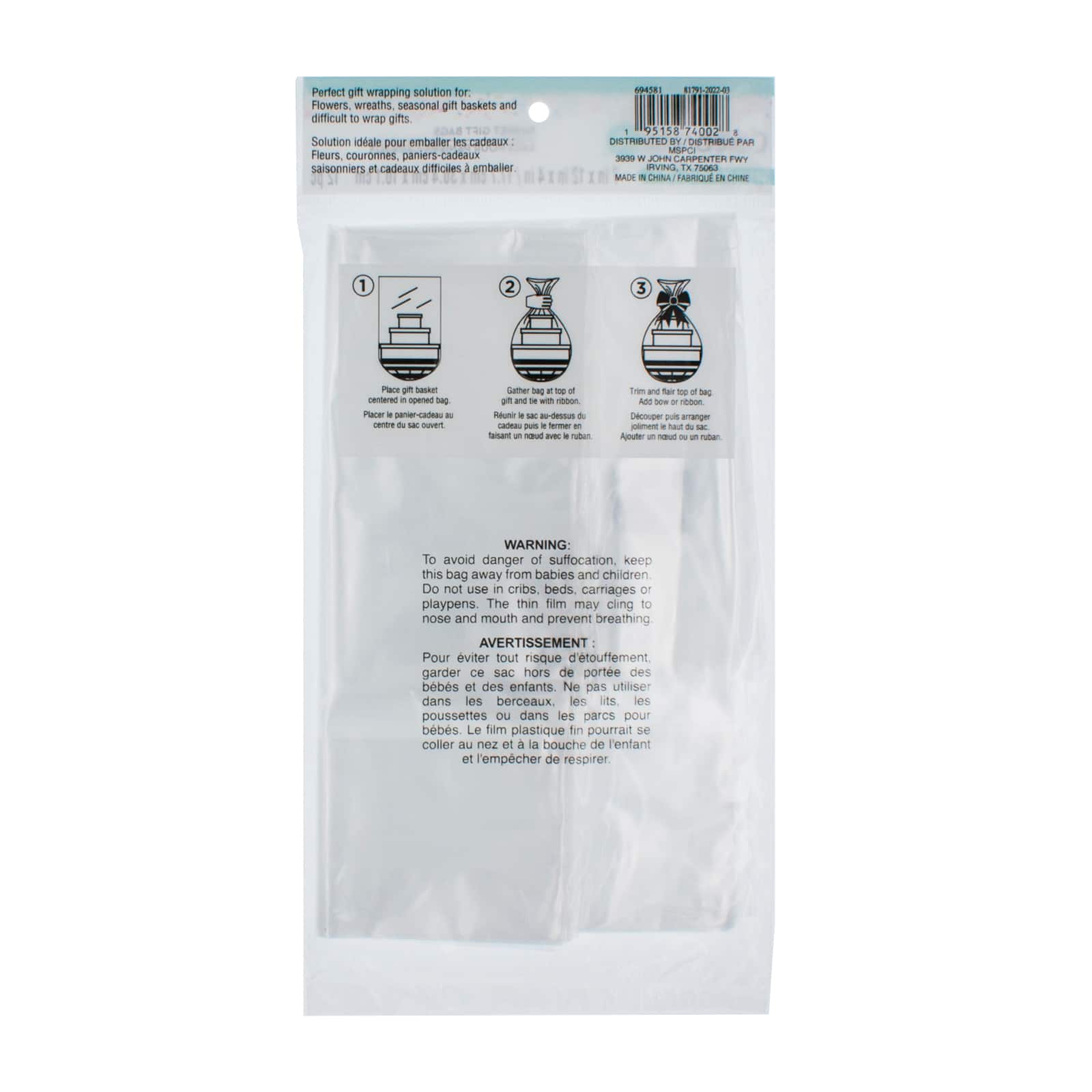 24 Packs: 12 ct. (288 total) Extra Small Clear Basket Gift Bags by Celebrate It™