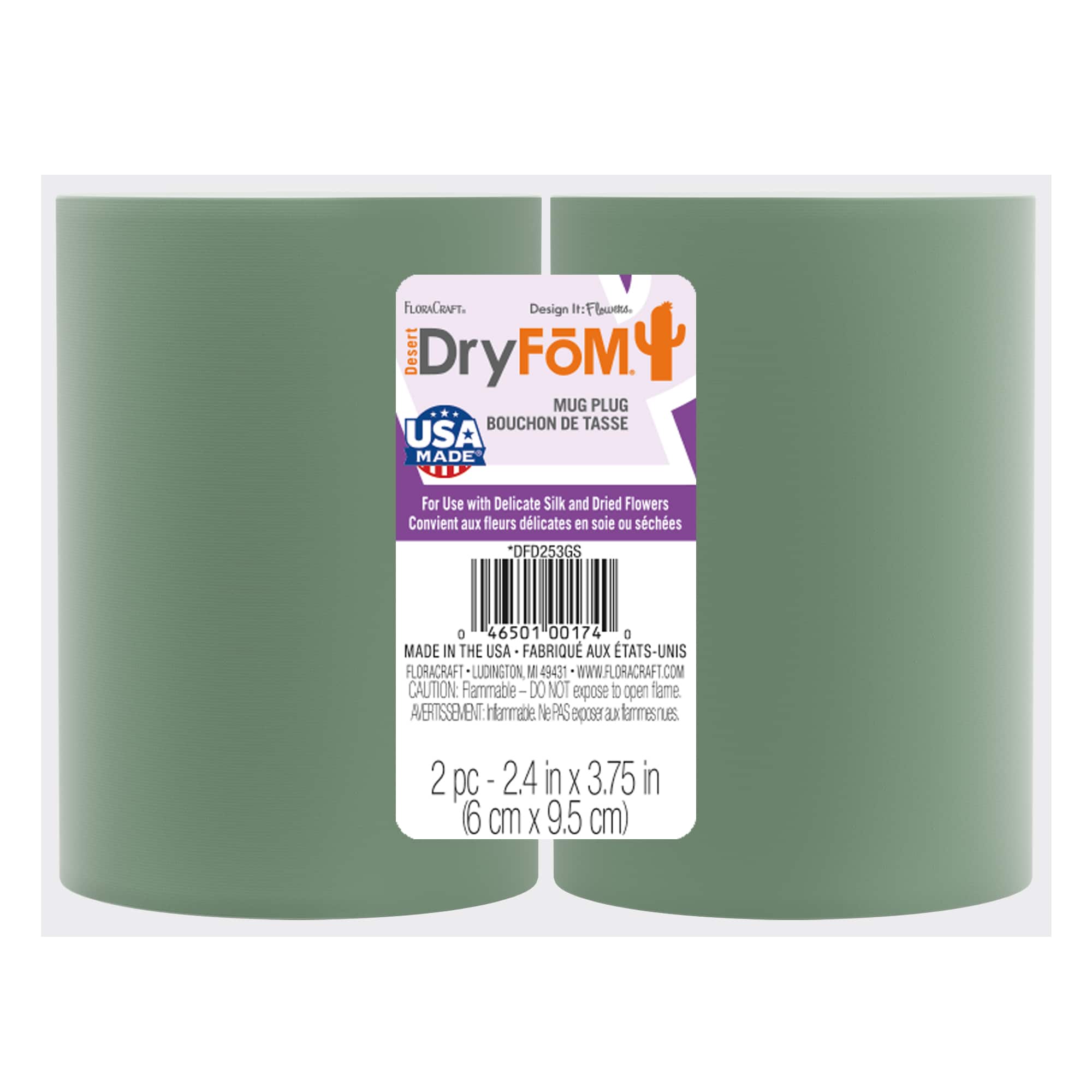 24 Packs: 2 ct. (48 total) FloraCraft® DryFōM® Green Mug Plug