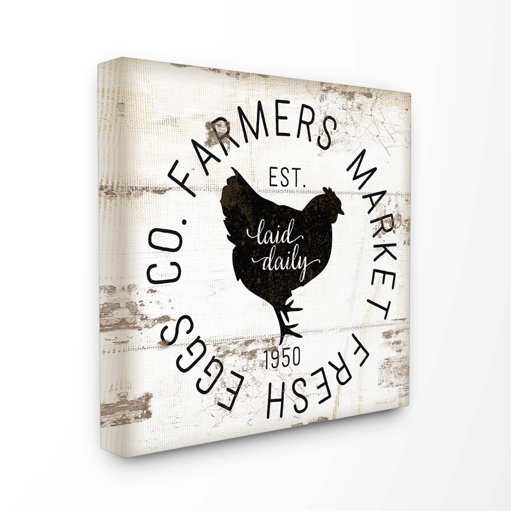 Stupell Industries Fresh Egg Co Vintage Sign Canvas Wall Art