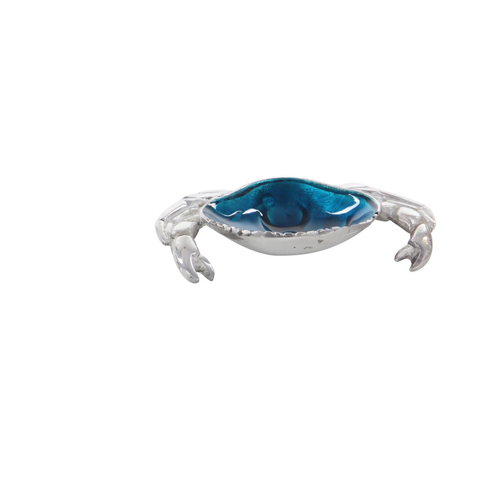 Set of 3 Silver Aluminum Coastal Serving Bowl, 8" x 1"