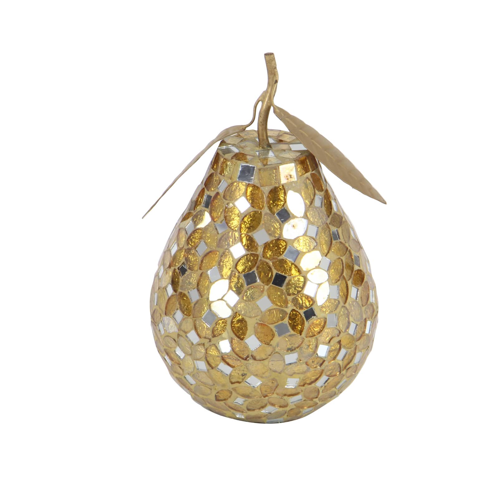 Gold Metal Glam Fruit Sculpture Set