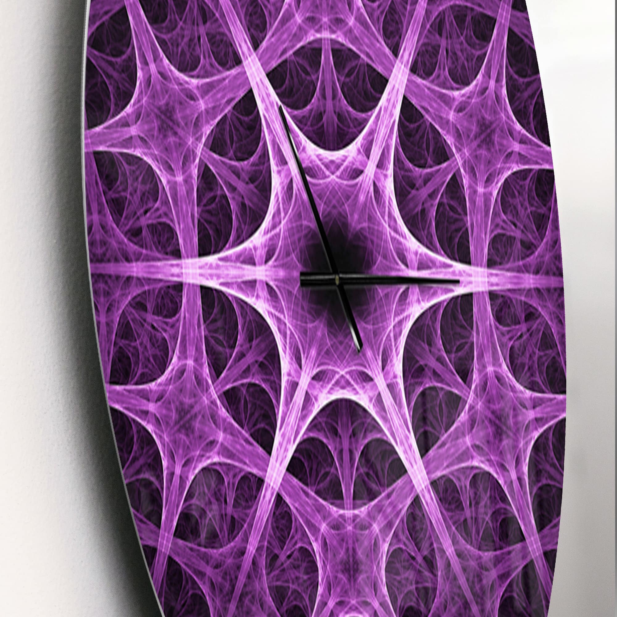 Designart 'Abstract Purple Thorn Flower Modern Wall Clock