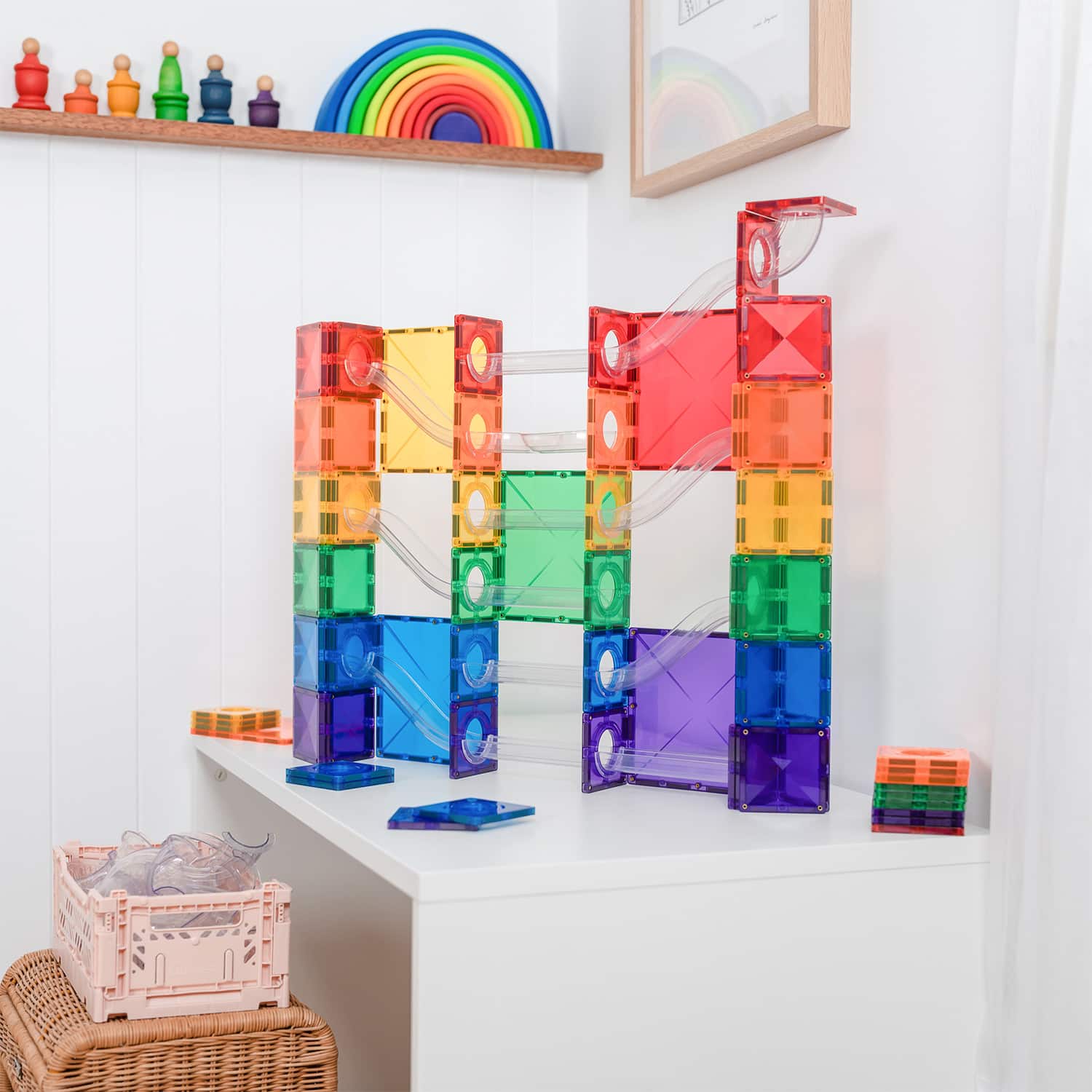 Connetix® Magnetic Tiles Super Ball Run Pack, 134ct.