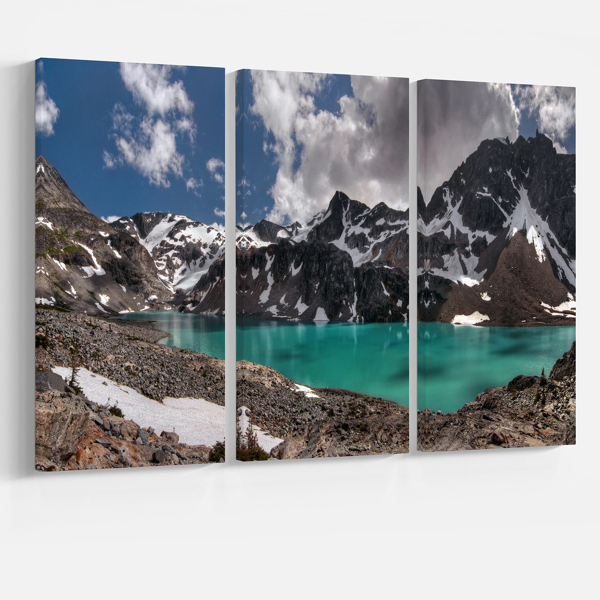 Designart - Distant Mountains and Mountain Lake