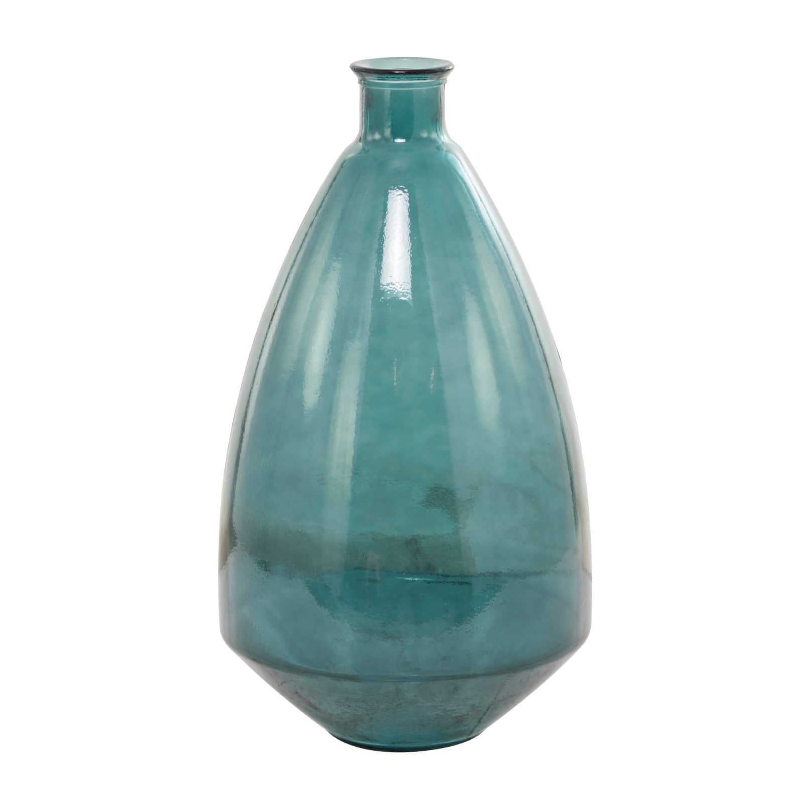 Blue Recycled Glass Handmade Spanish Vase 13" x 13" x 24"
