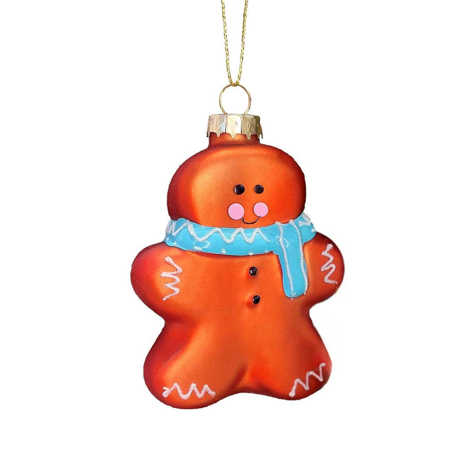 Wizardi 8.27" x 11.81" Glass Gingerbread Man Christmas Ornament, 1pc.