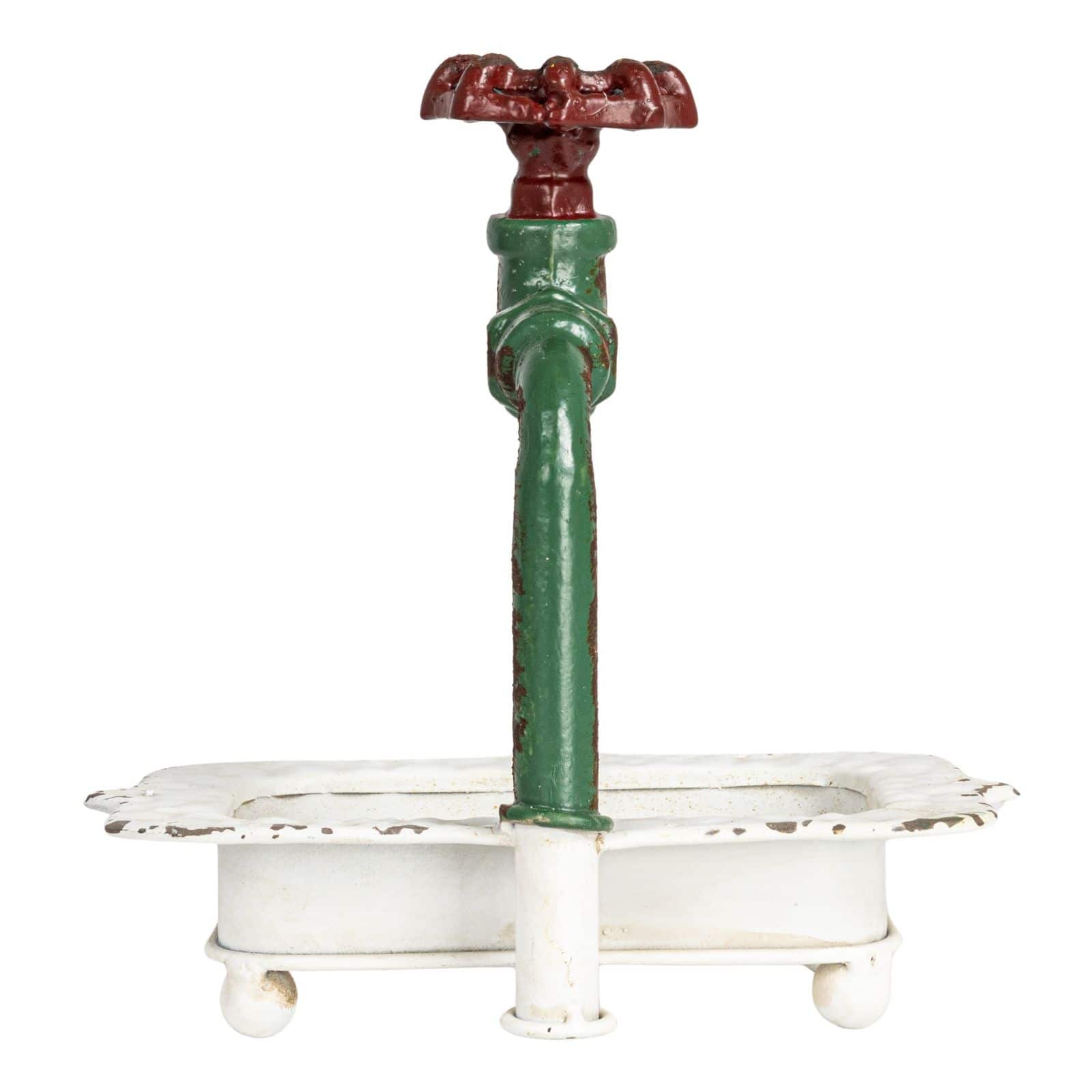 Charming Cast Iron Soap Dish with Miniature Faucet Detail