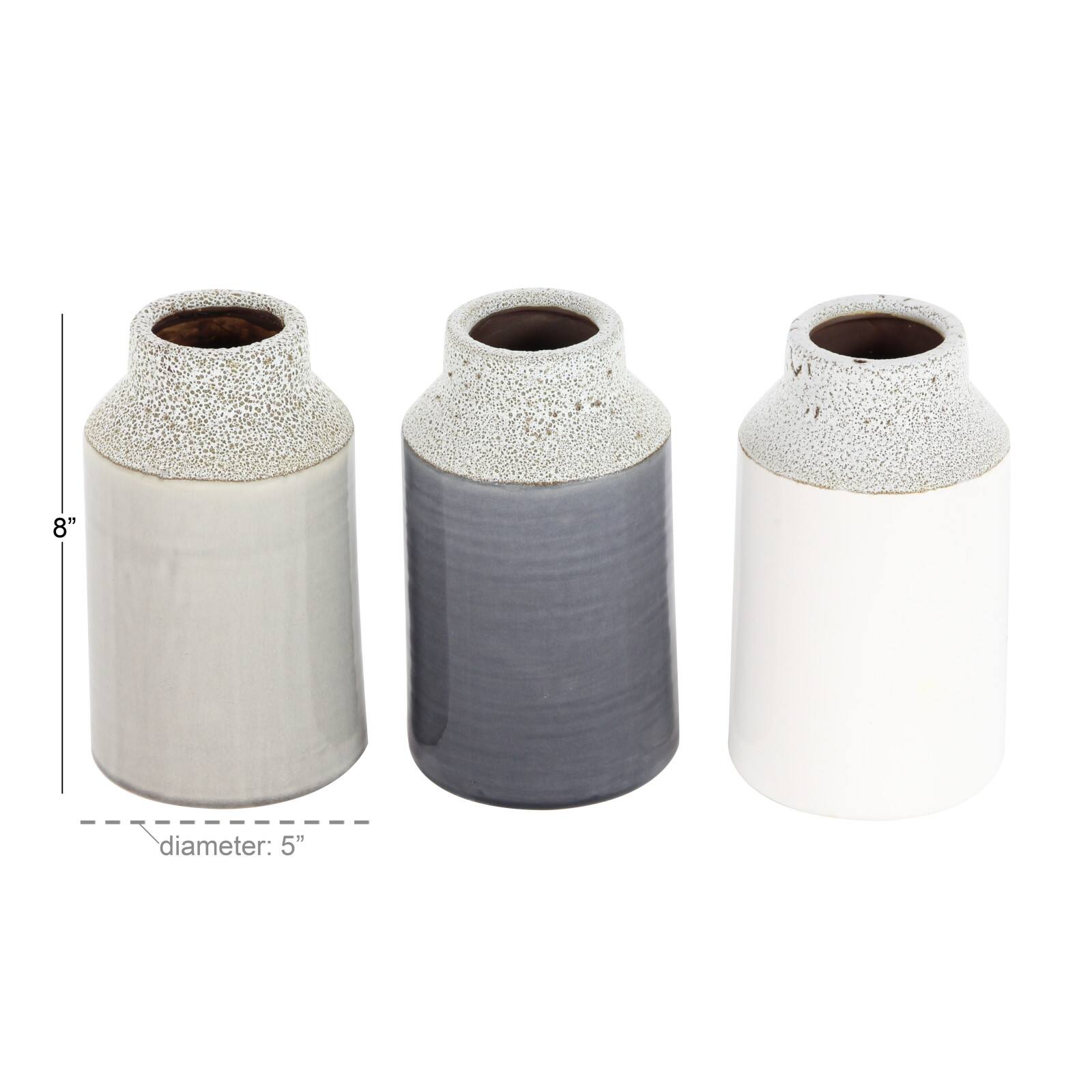 White Porcelain Coastal Style Vase Set