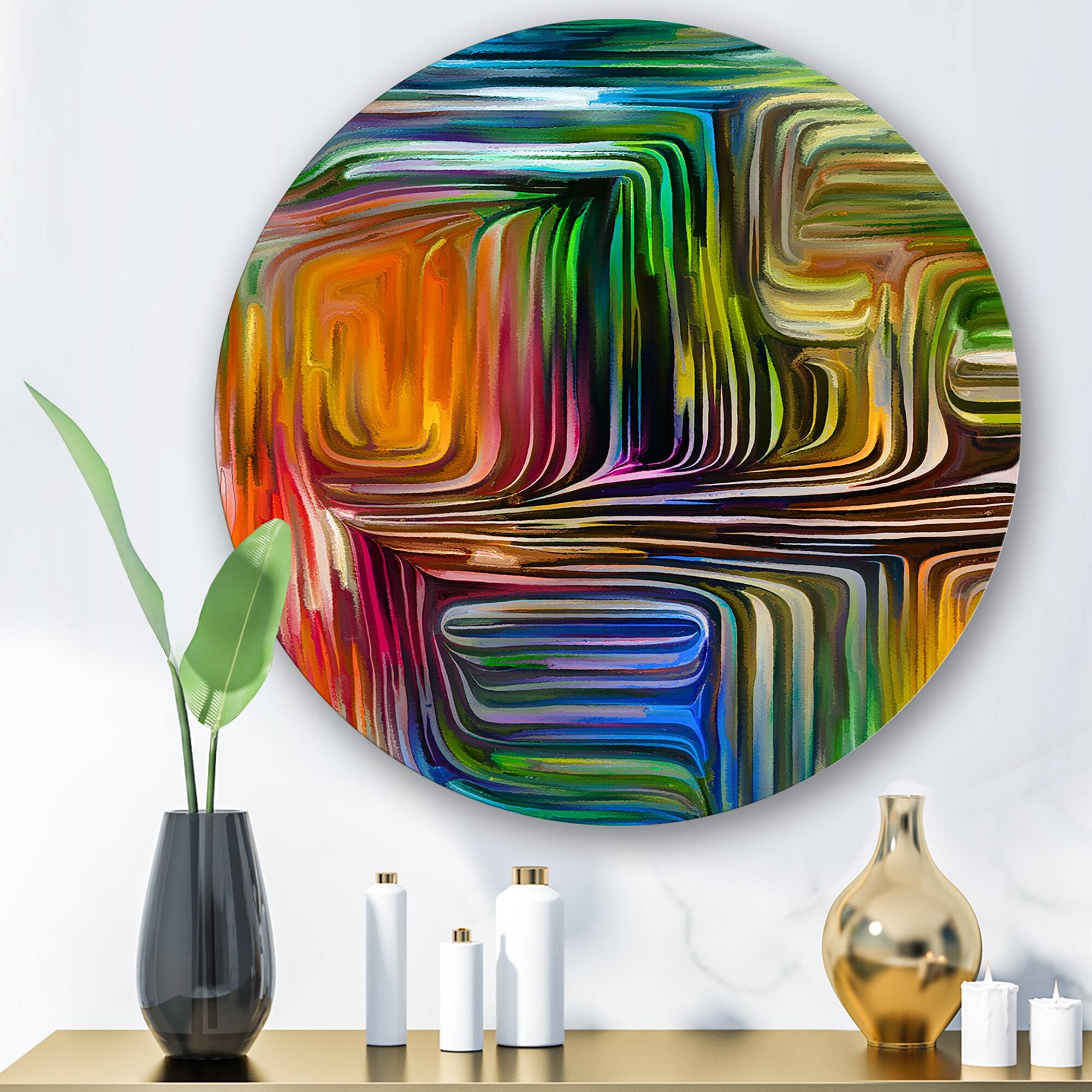 Designart - Colour Fusion III - Modern Metal Circle Wall Art