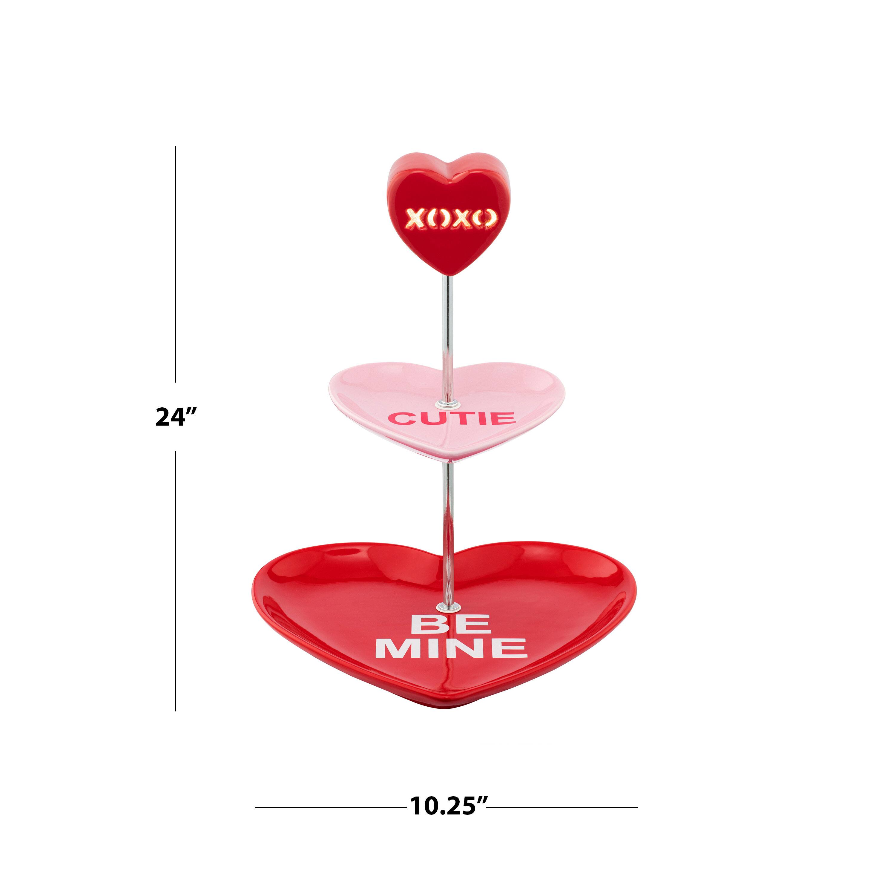 Miss Valentine Tiered Candy Heart Cupcake Plate