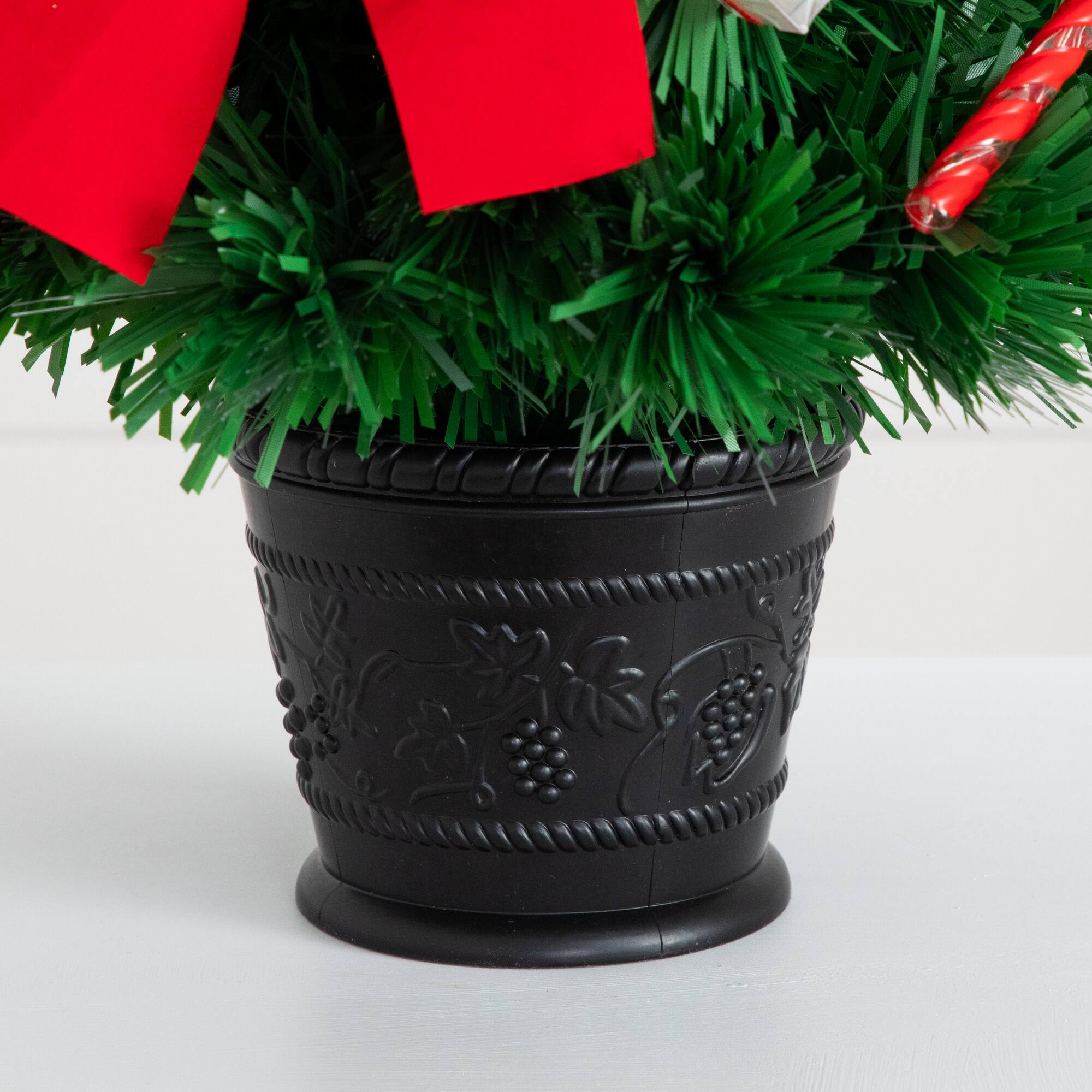 2ft. Fiber Optic Classic Star-Topped Artificial Christmas Tree in Decorative Planter