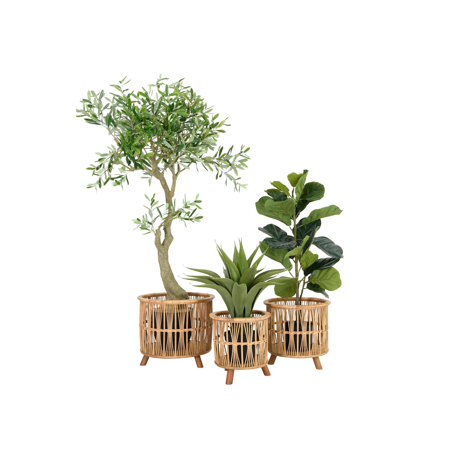 Hello Honey® Woven Bamboo Footed Baskets Set