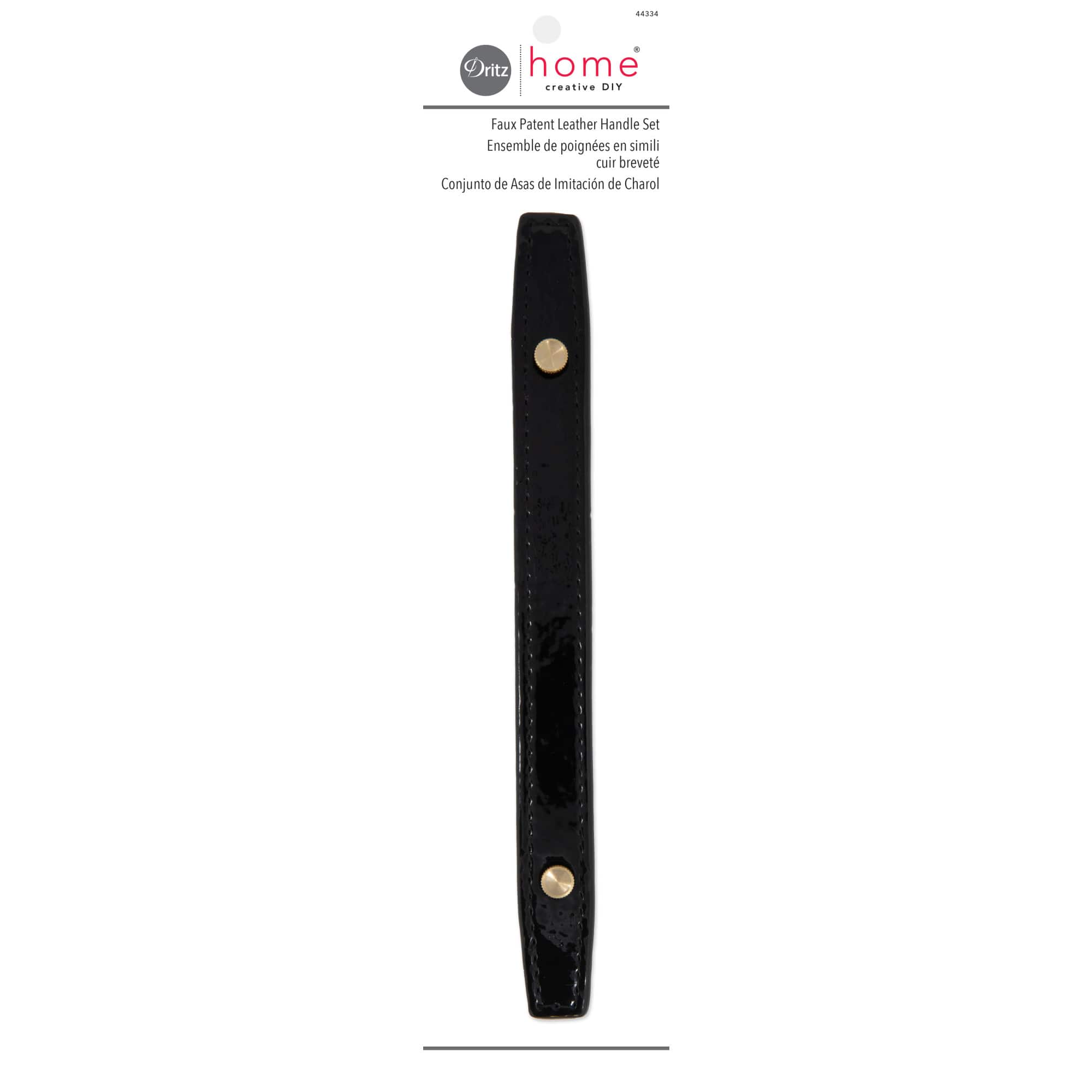 Dritz® Home Black Faux Patent Leather Handle Set