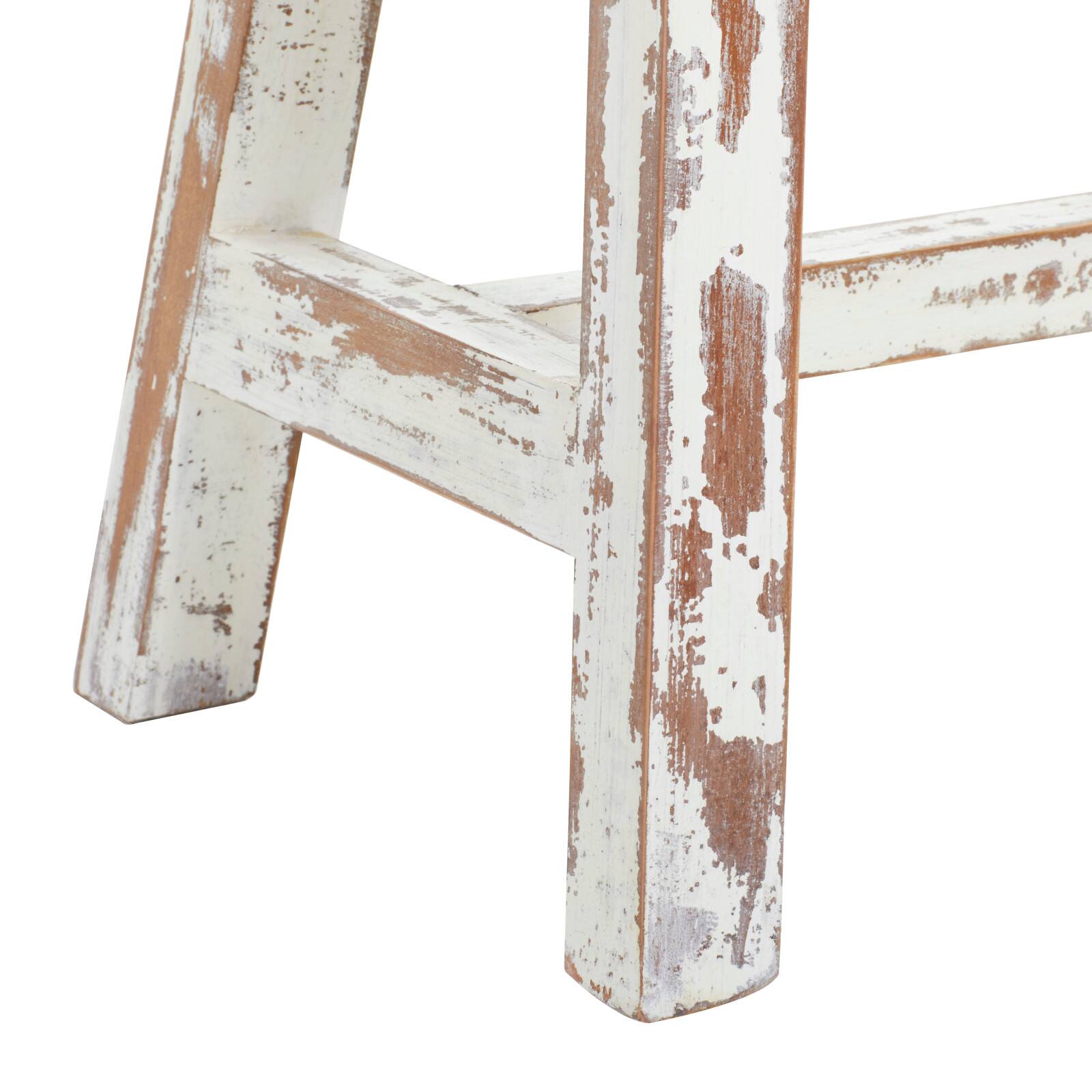 Brown & White Wood Farmhouse Bench