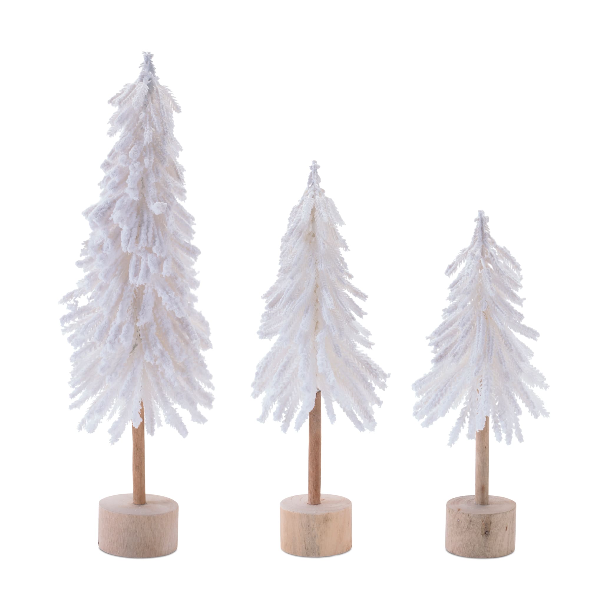Melrose White Flocked Pine Tree Tabletop Décor Set