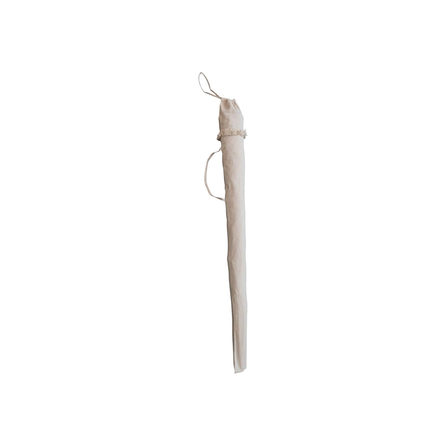 Hello Honey® 43.5" Natural Reclaimed Cotton Crocheted & Teakwood Teepee with Mat