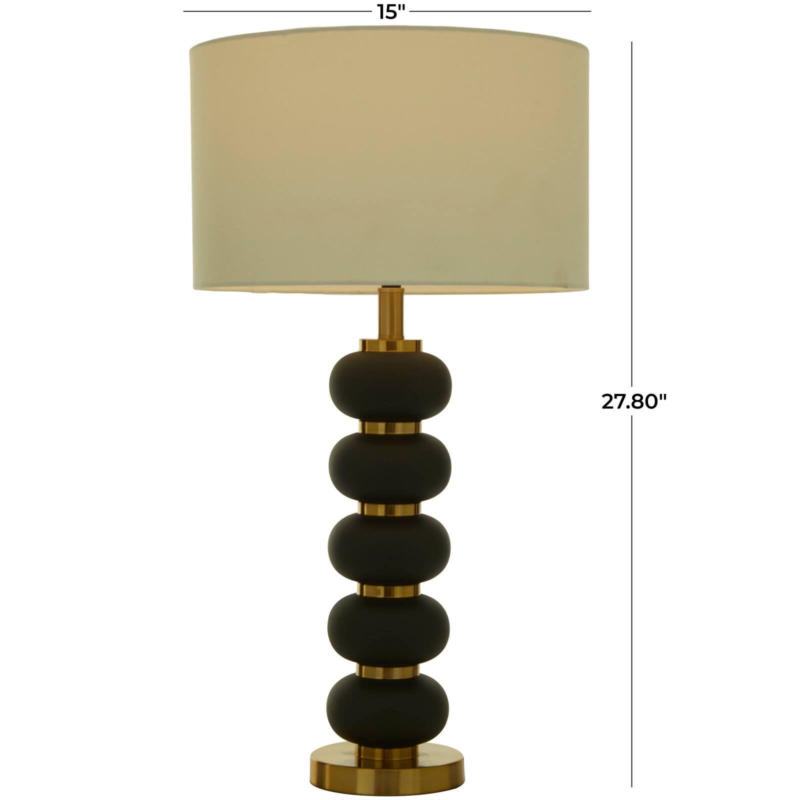 CosmoLiving by Cosmopolitan 28" Metal Orbs Style Base with Drum Shade Table Lamp