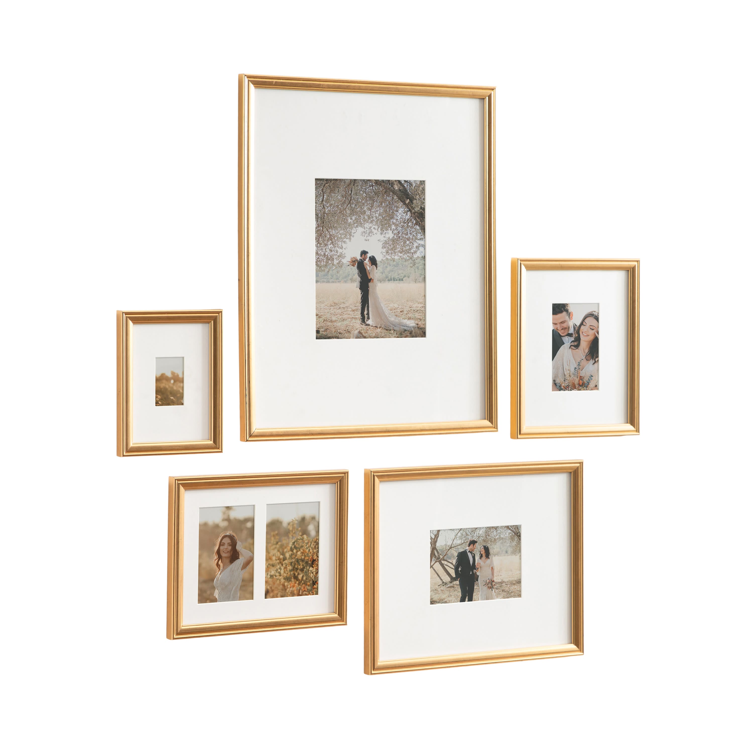 Kate and Laurel Adlynn Gold Wall Picture Photo Frame Set