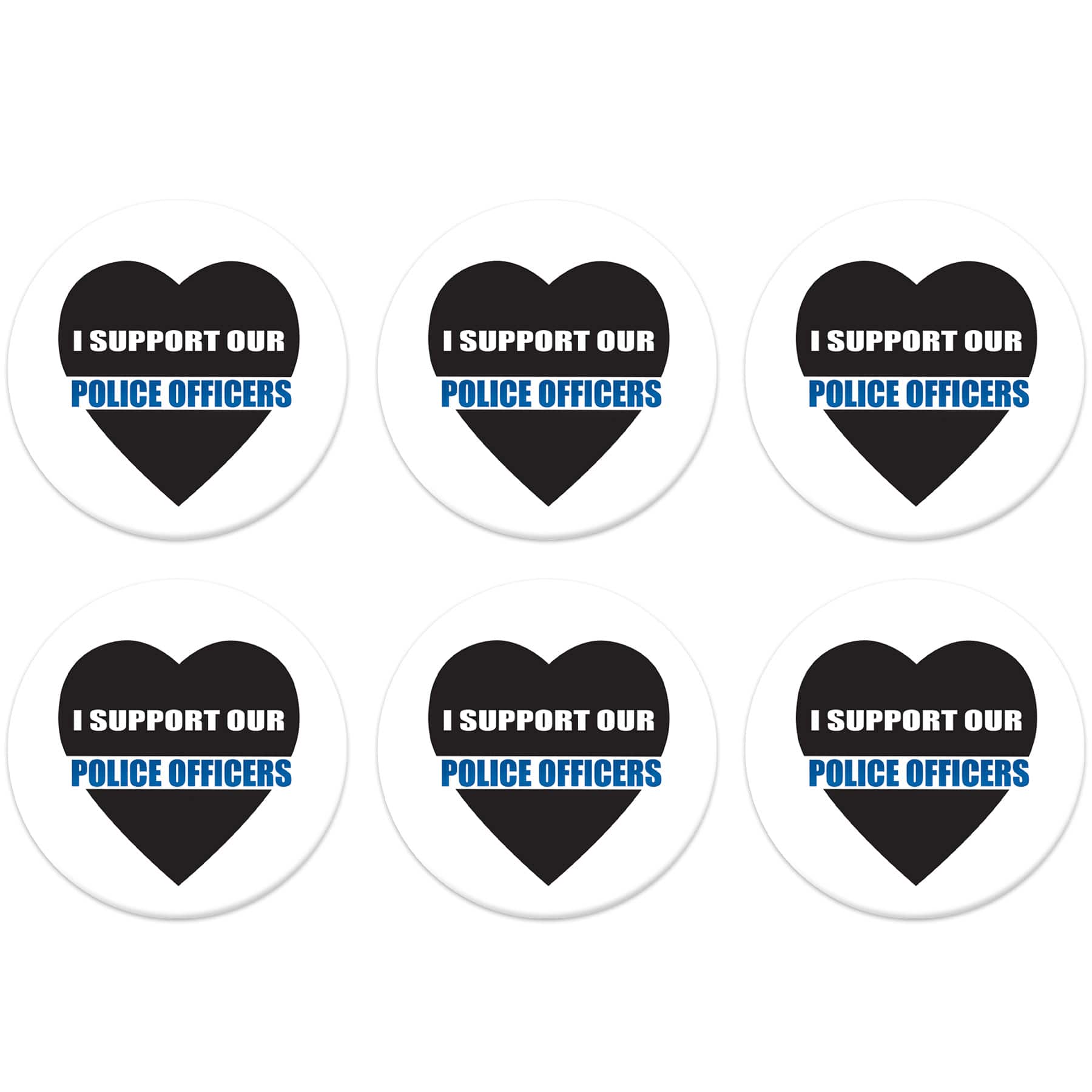 Beistle 2" I Support Our Police Officers Buttons, 6ct.