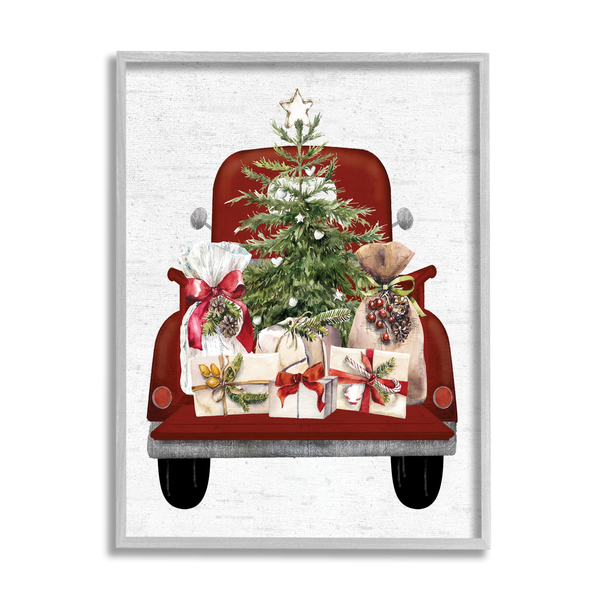 Stupell Industries Country Truck Christmas Gifts Framed Giclee Art