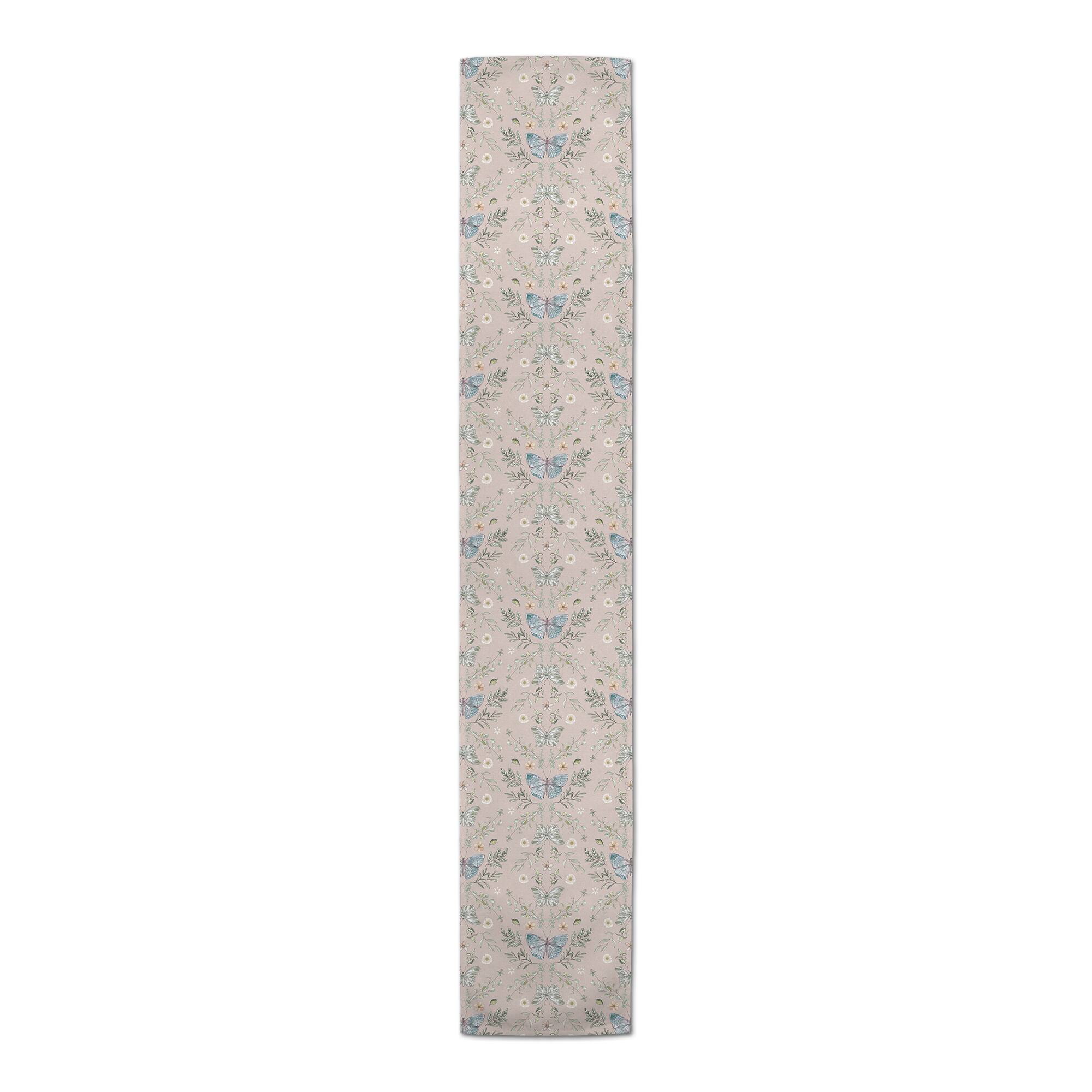 90" Butterfly Pattern Cotton Twill Runner