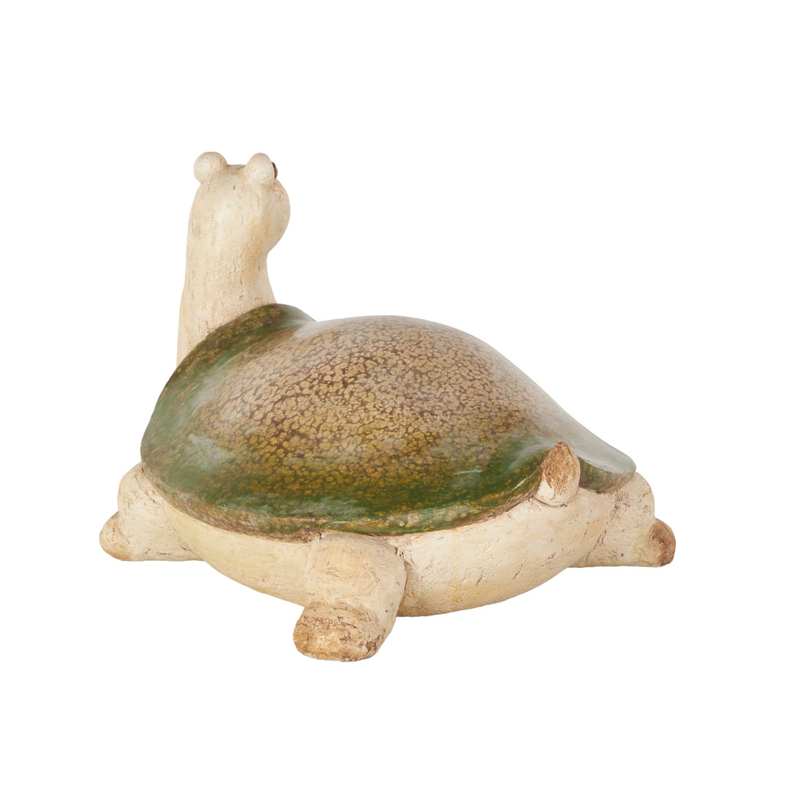 8" Cream & Green Magnesium Oxide Turtle Garden Sculpture