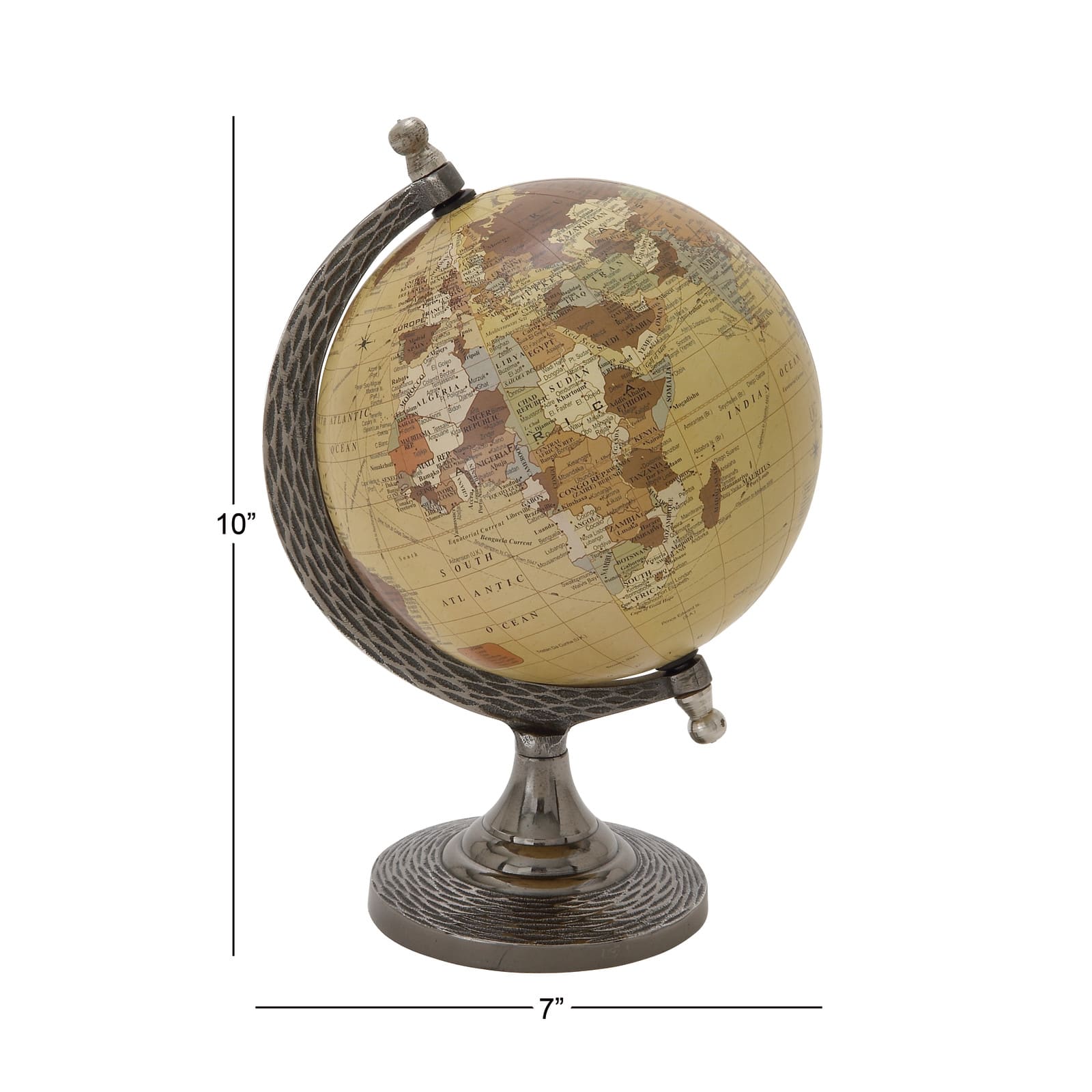 10" Brown Aluminum Traditional Globe