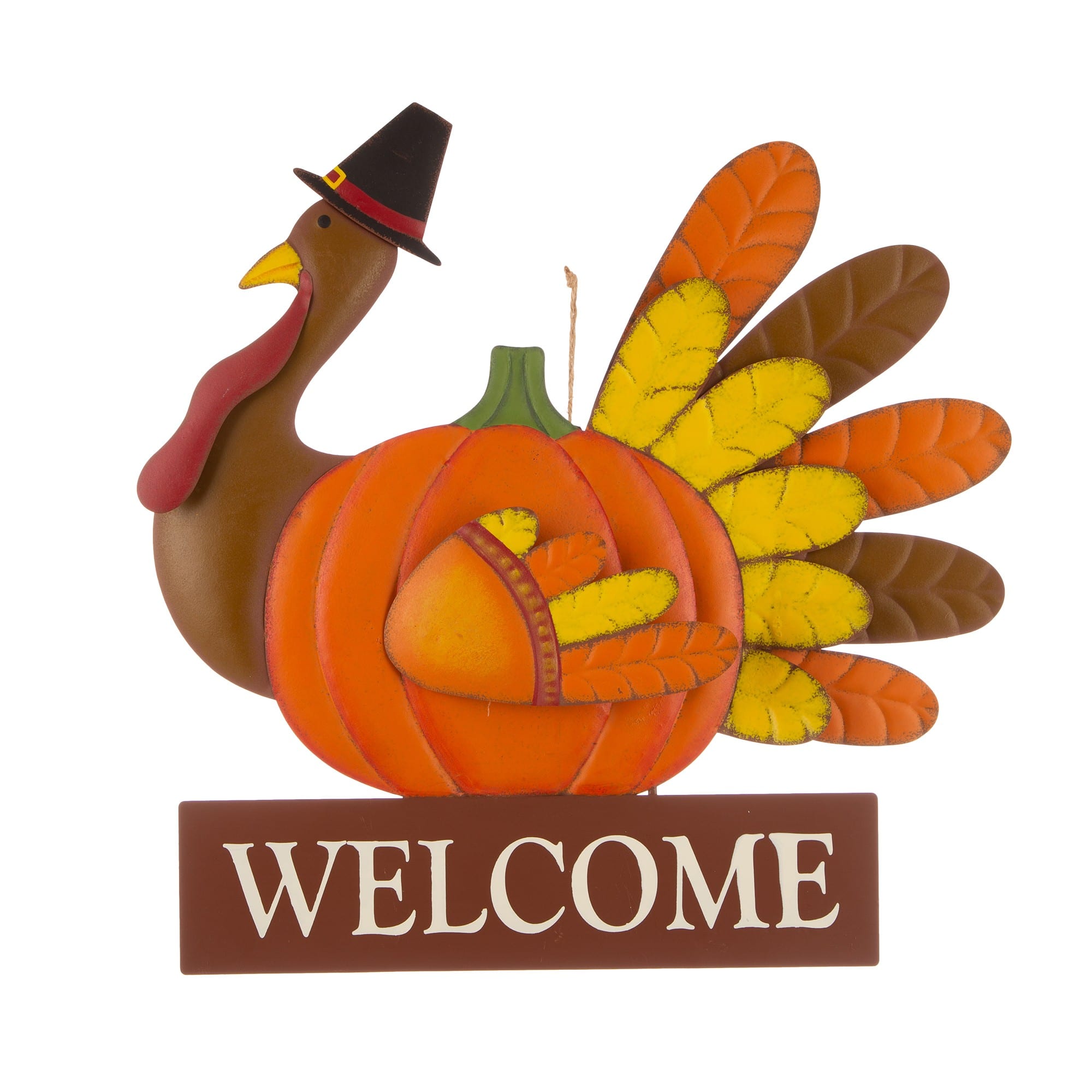 Glitzhome® 2.5ft. Thanksgiving Metal Turkey Yard Stake or Wall Décor