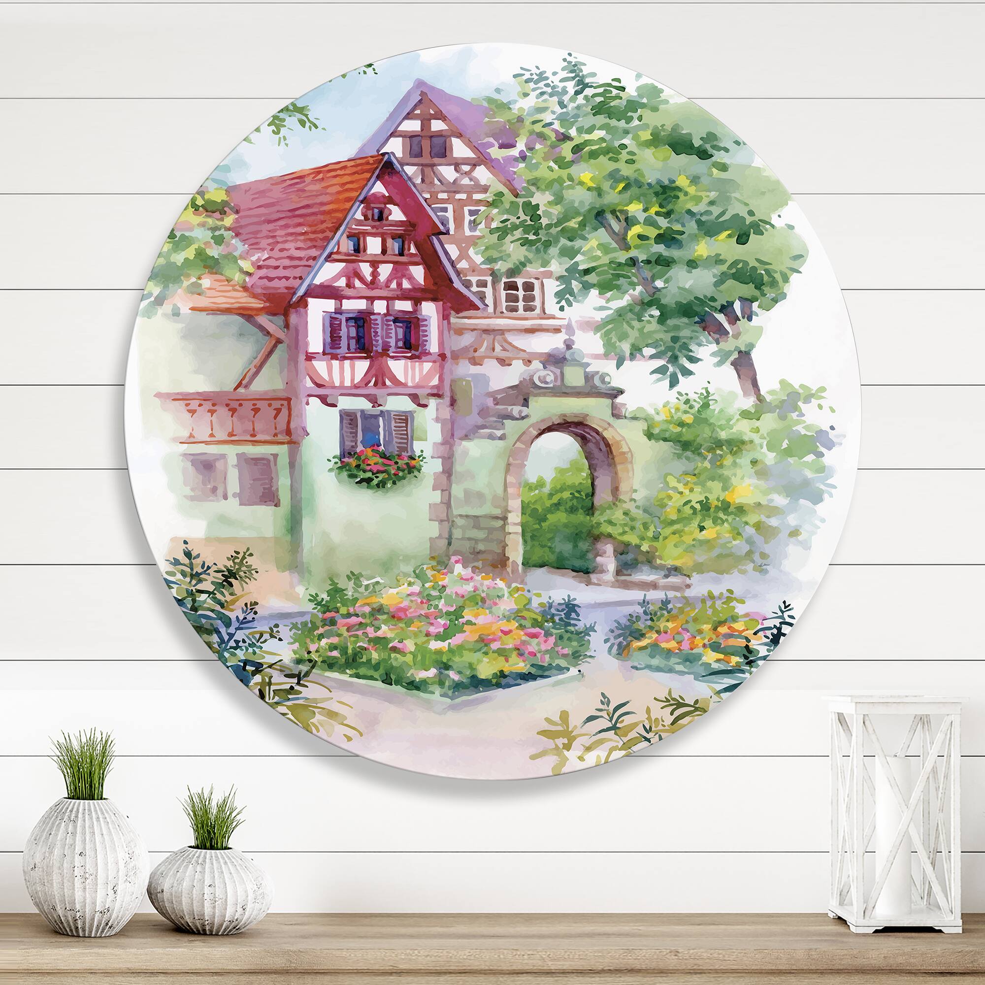 Designart - Red Rustic House In The Country Side