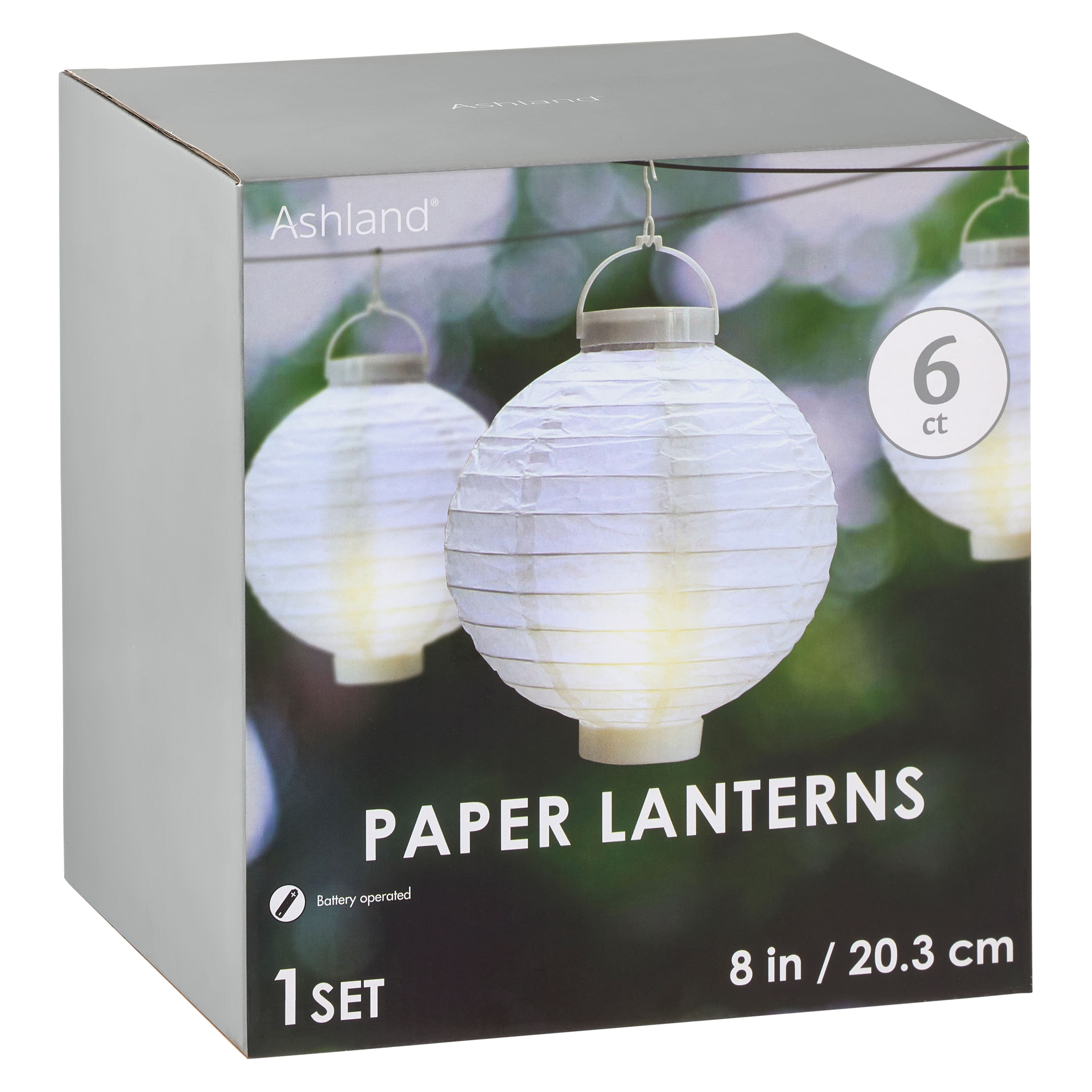 8" White Paper Lantern Set by Ashland®
